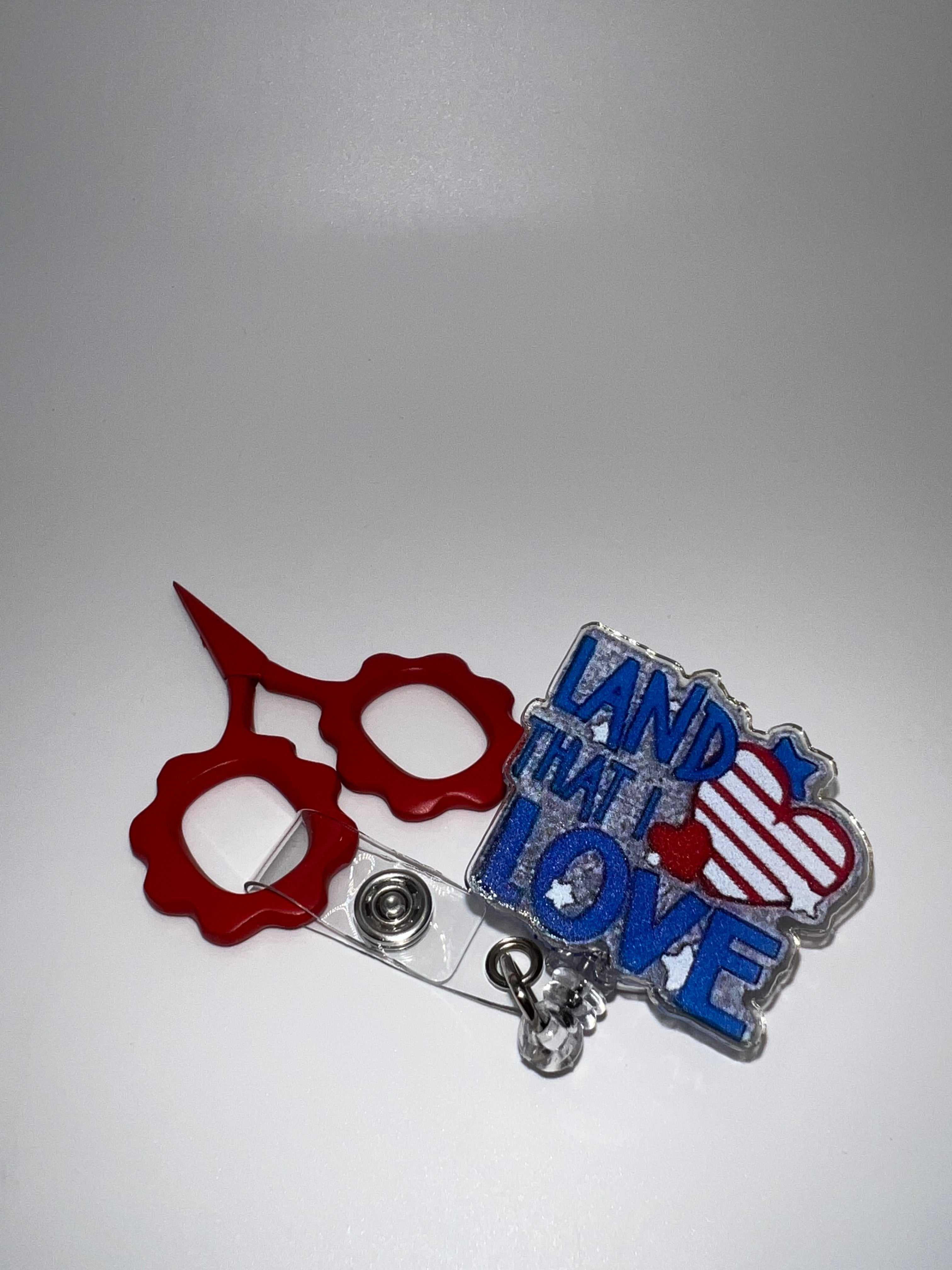 Land That I Love - Badge / Scissor Reel - scissors excluded
