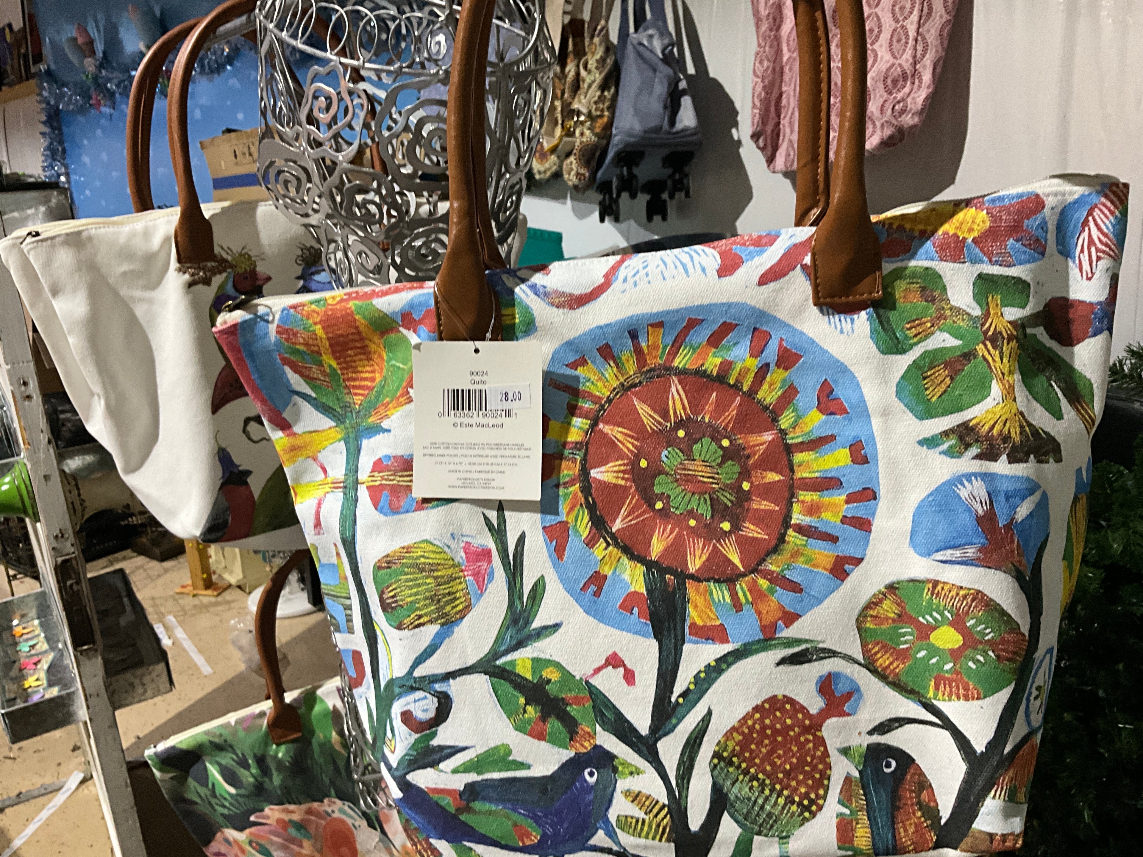 Large Canvas zipper tote bag