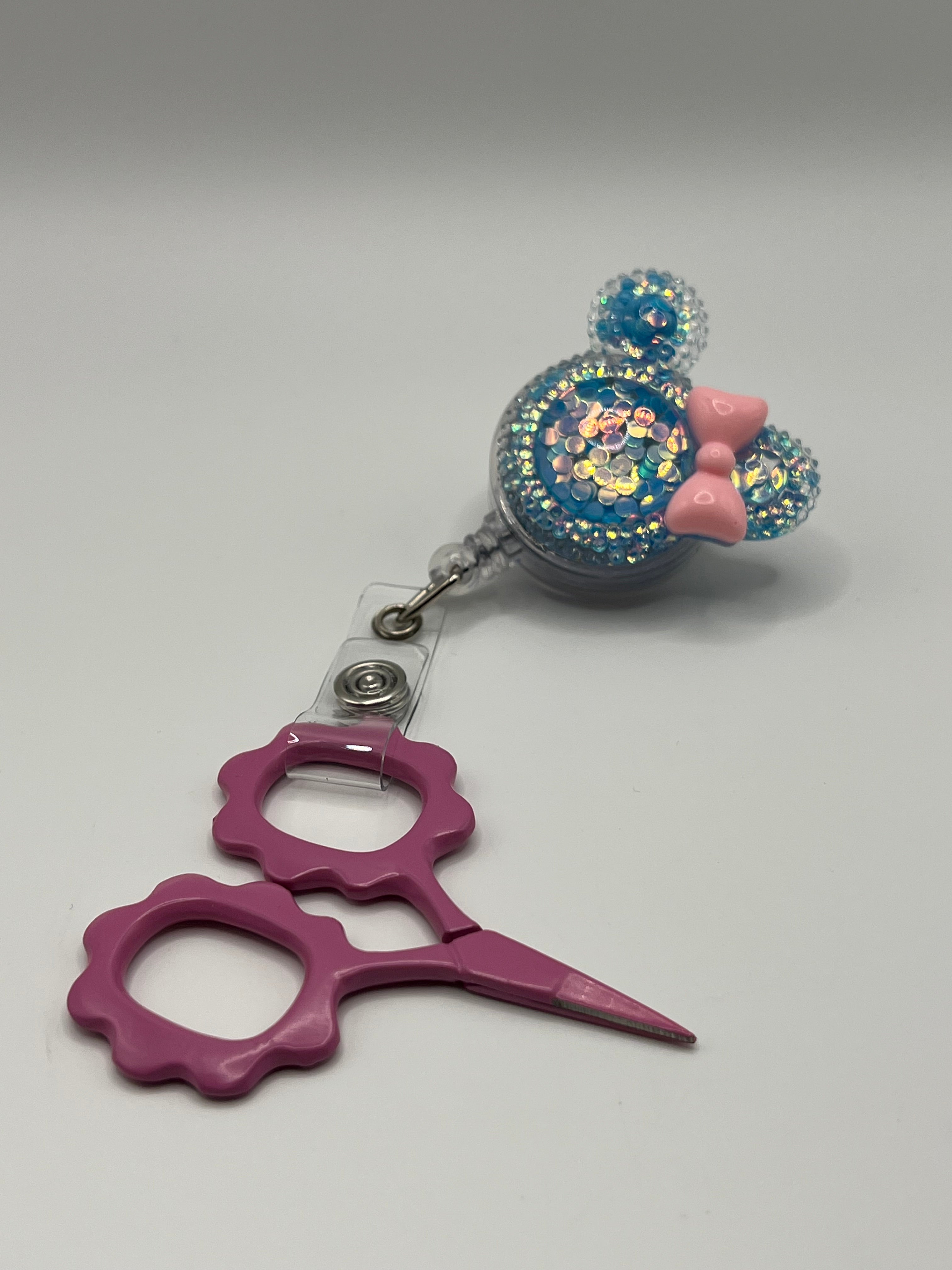 Blue Mickey Ears Badge / scissor reel - scissors not included