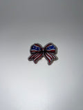 Red white and blue bow with short ribbon - Needle minder
