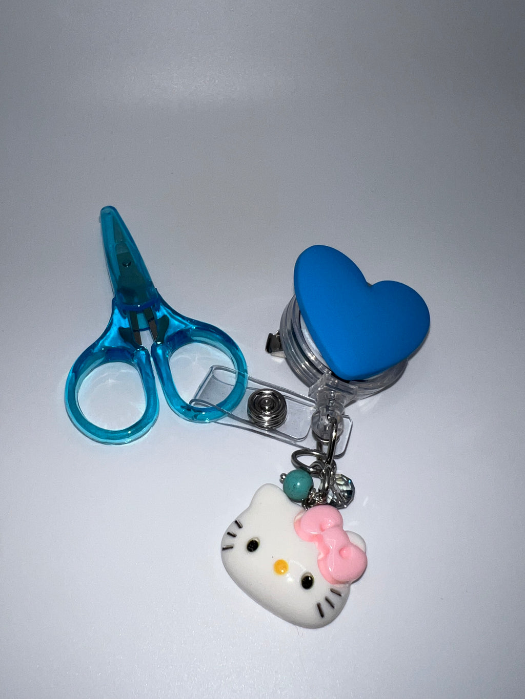Blue Heart - Badge / Scissor Reel - scissors excluded