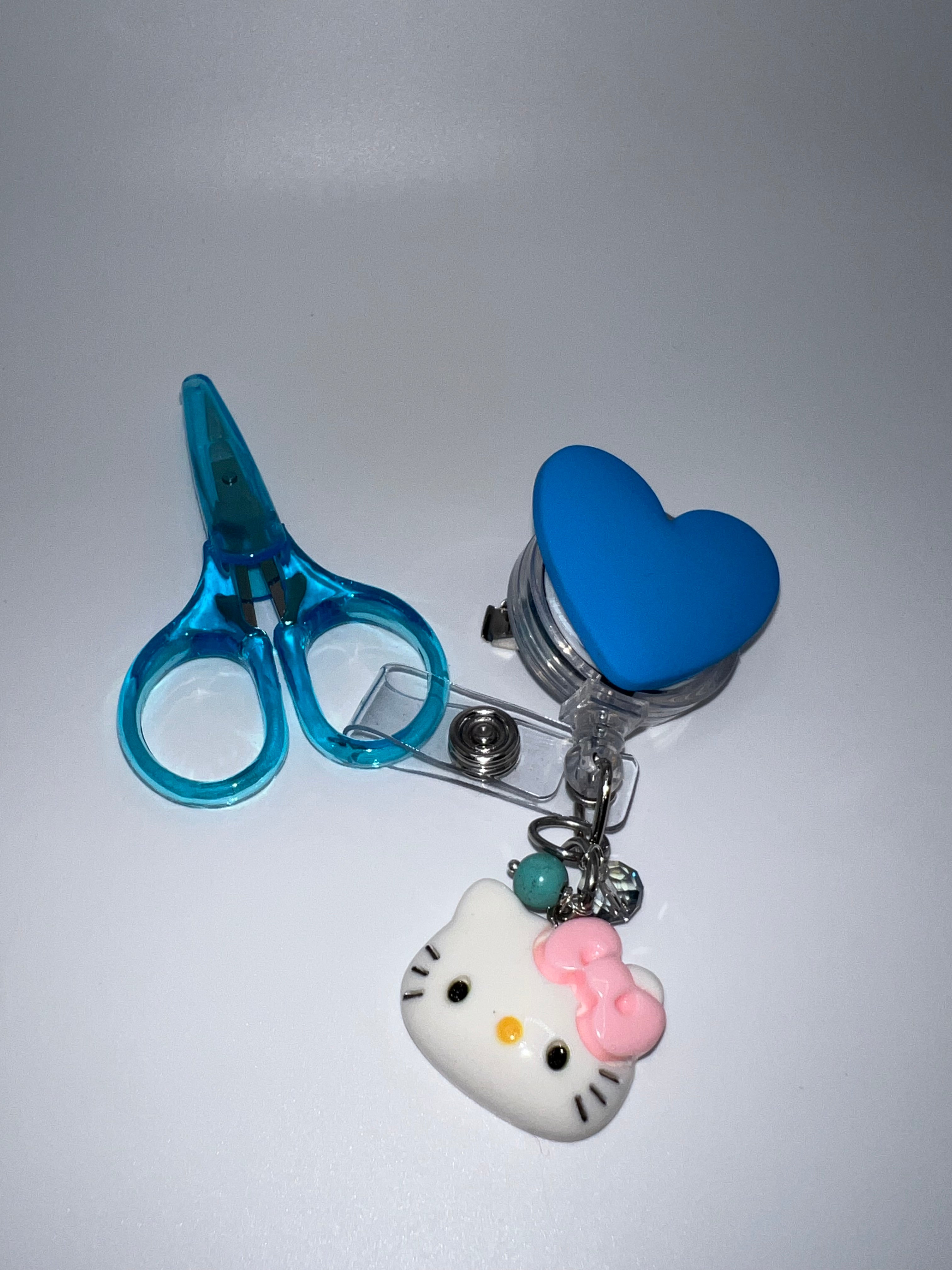 Blue Heart - Badge / Scissor Reel - scissors excluded