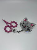 Sparkle Kitty - Badge / Scissor Reel - scissors excluded