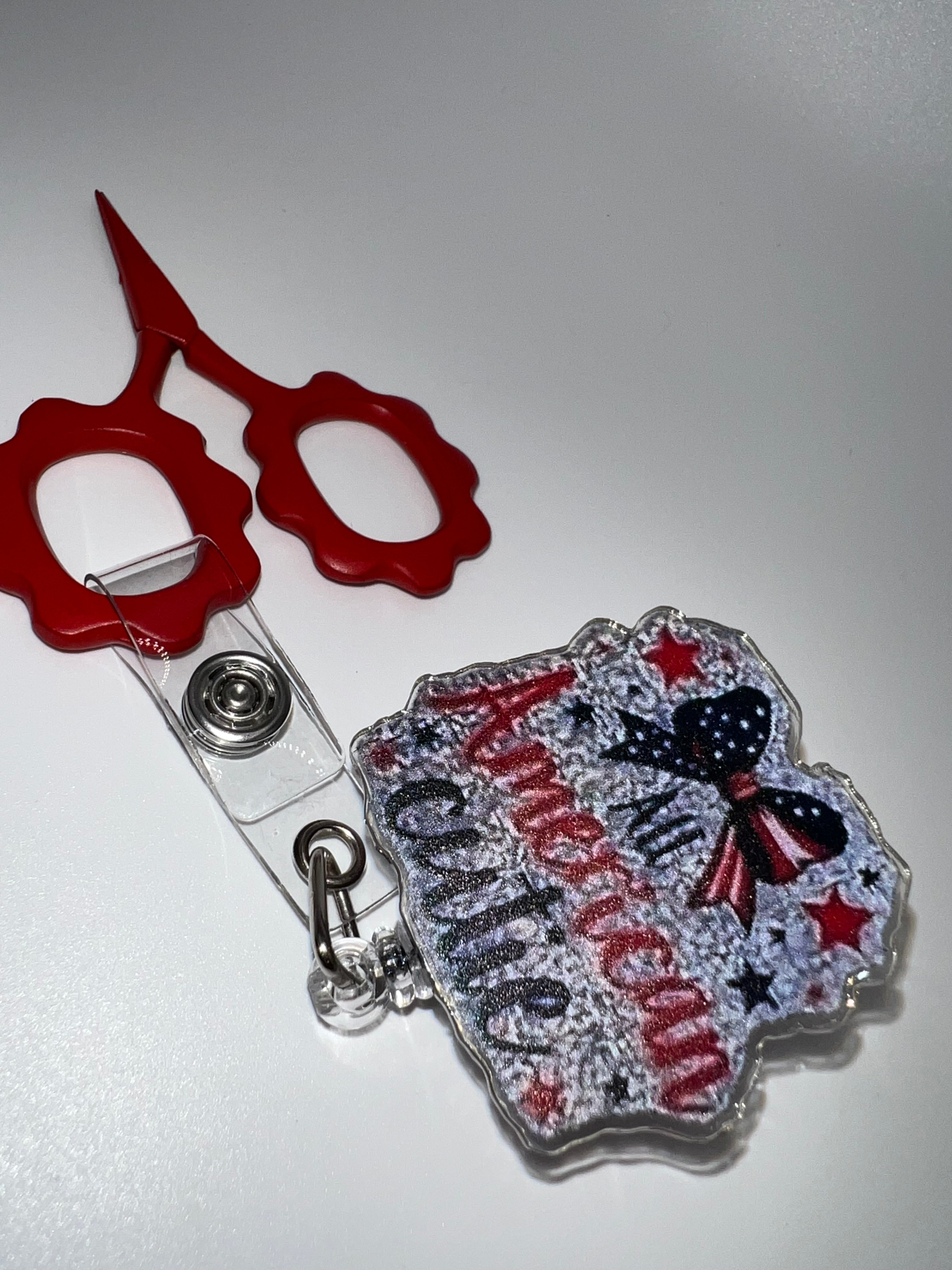 All American Cutie - Badge / scissor reel - scissors excluded