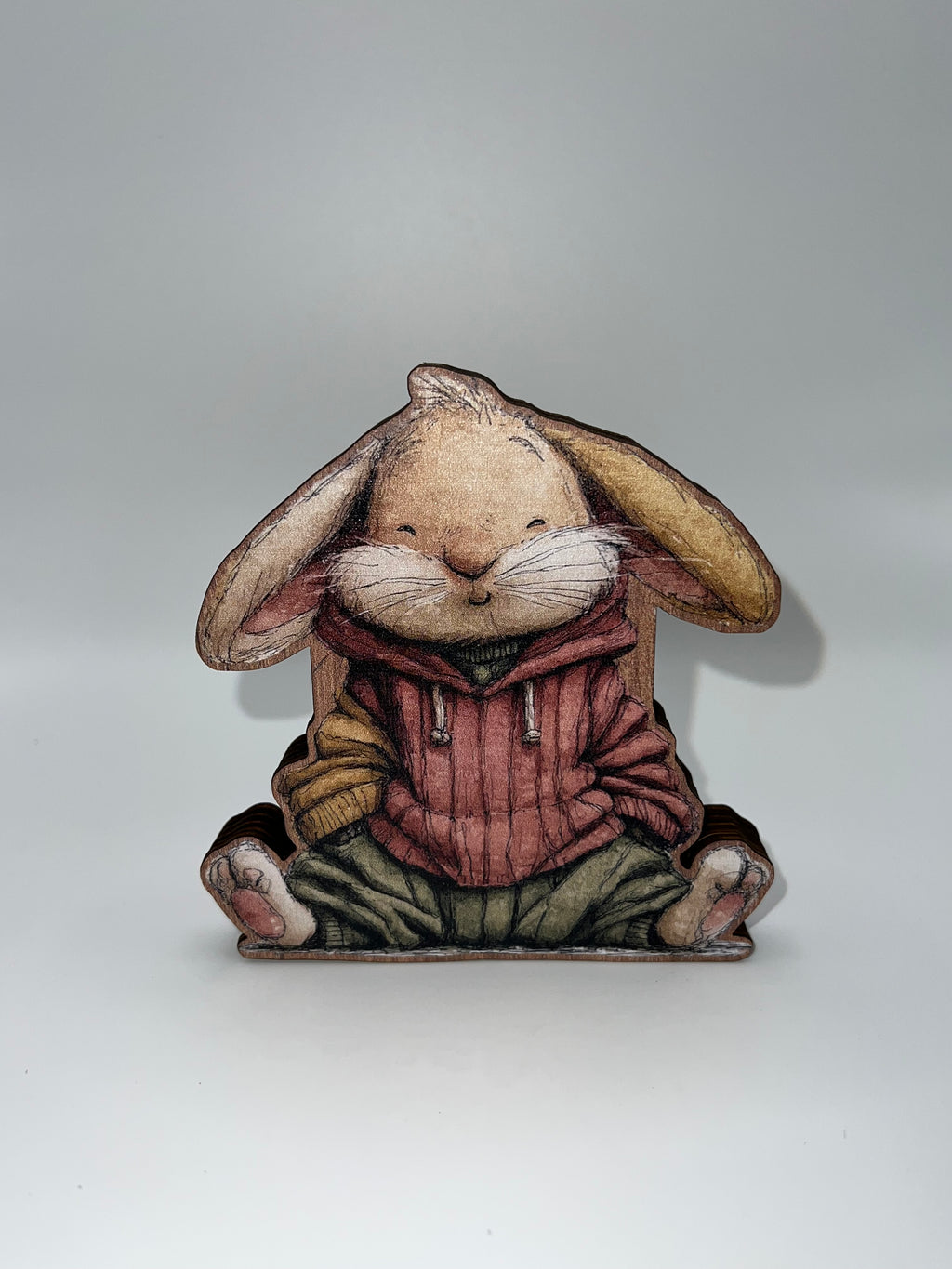 Bunny in Hoodie - Wooden Needle Case