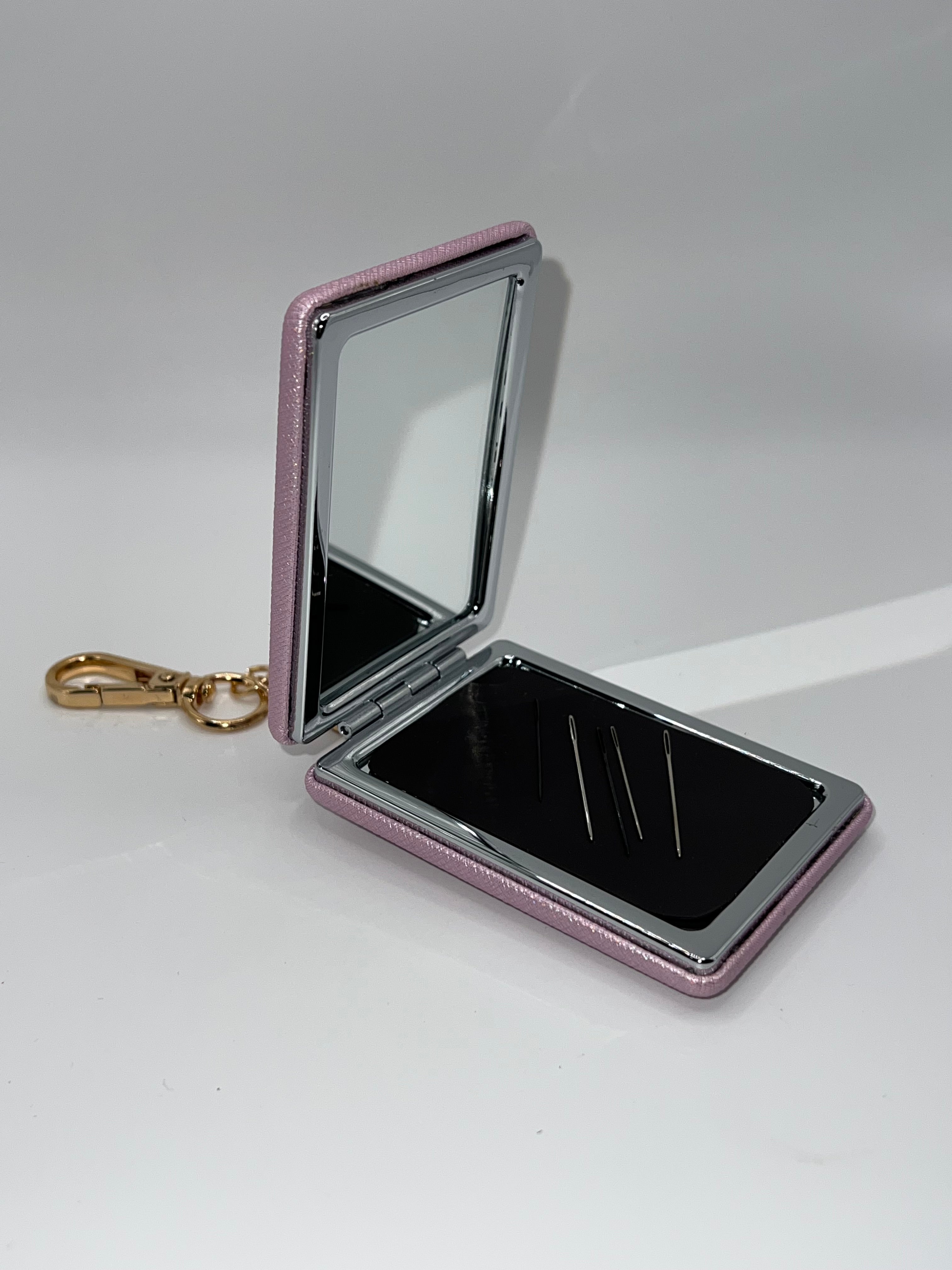 Iridescent lavender floral heart needle case
