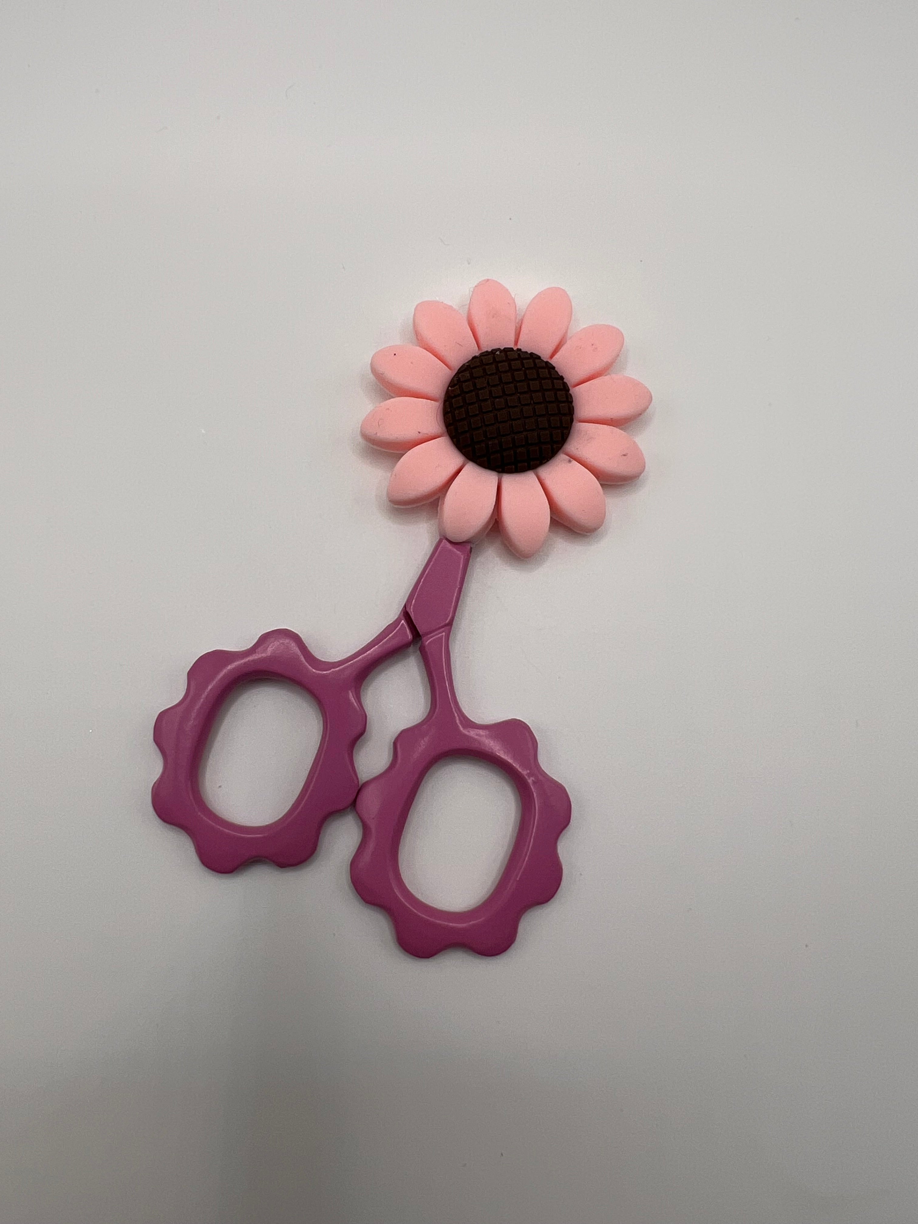 Pink and brown flower scissor tip protector - scissors excluded
