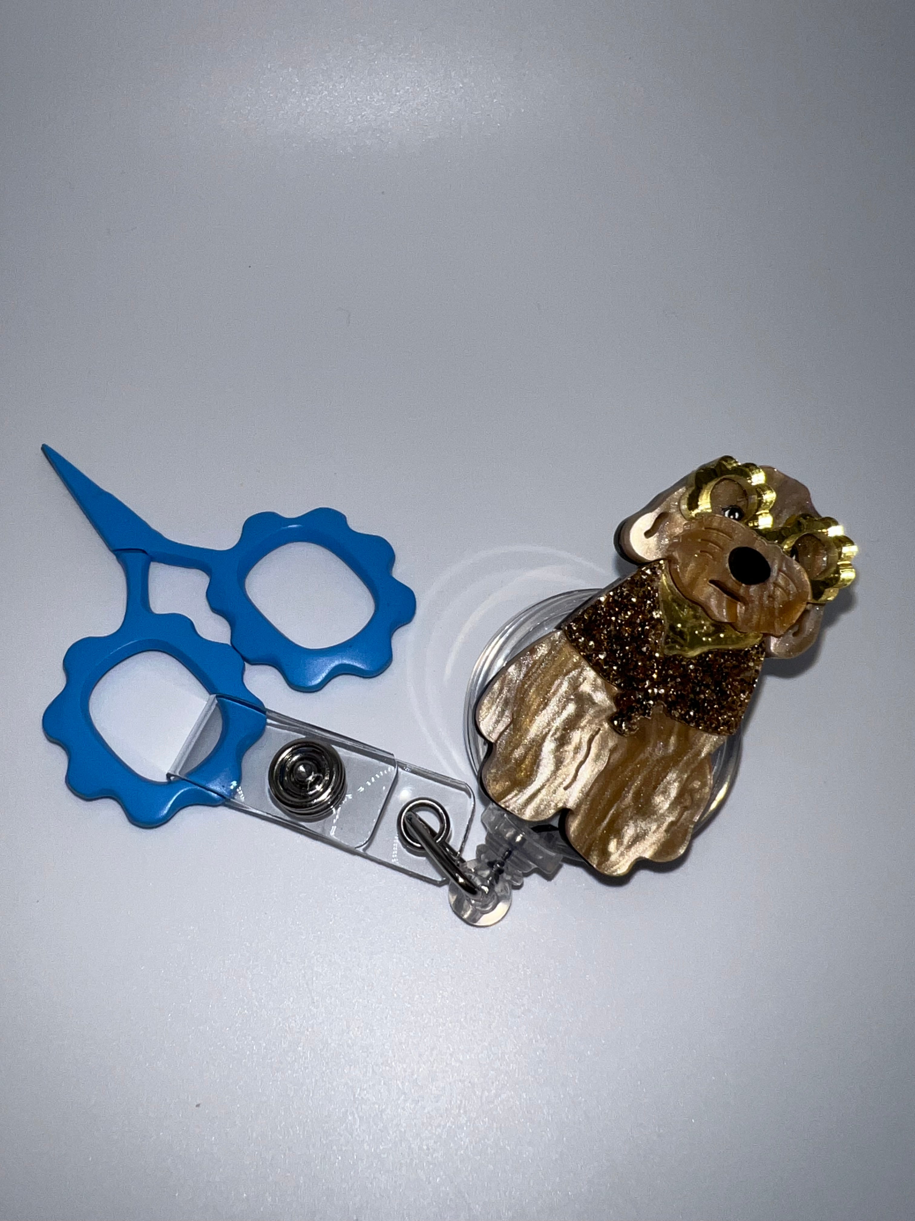 Groovy Cool Dog - Badge / Scissor Reel - Scissors excluded