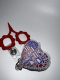 USA Freedom Heart - Badge / Scissor Reel - Scissors excluded