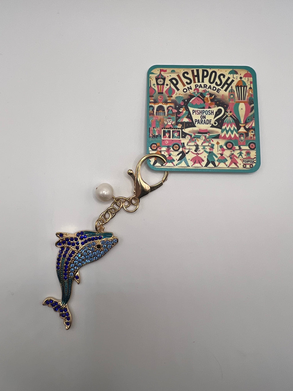 Blue store whale with pearl - charm