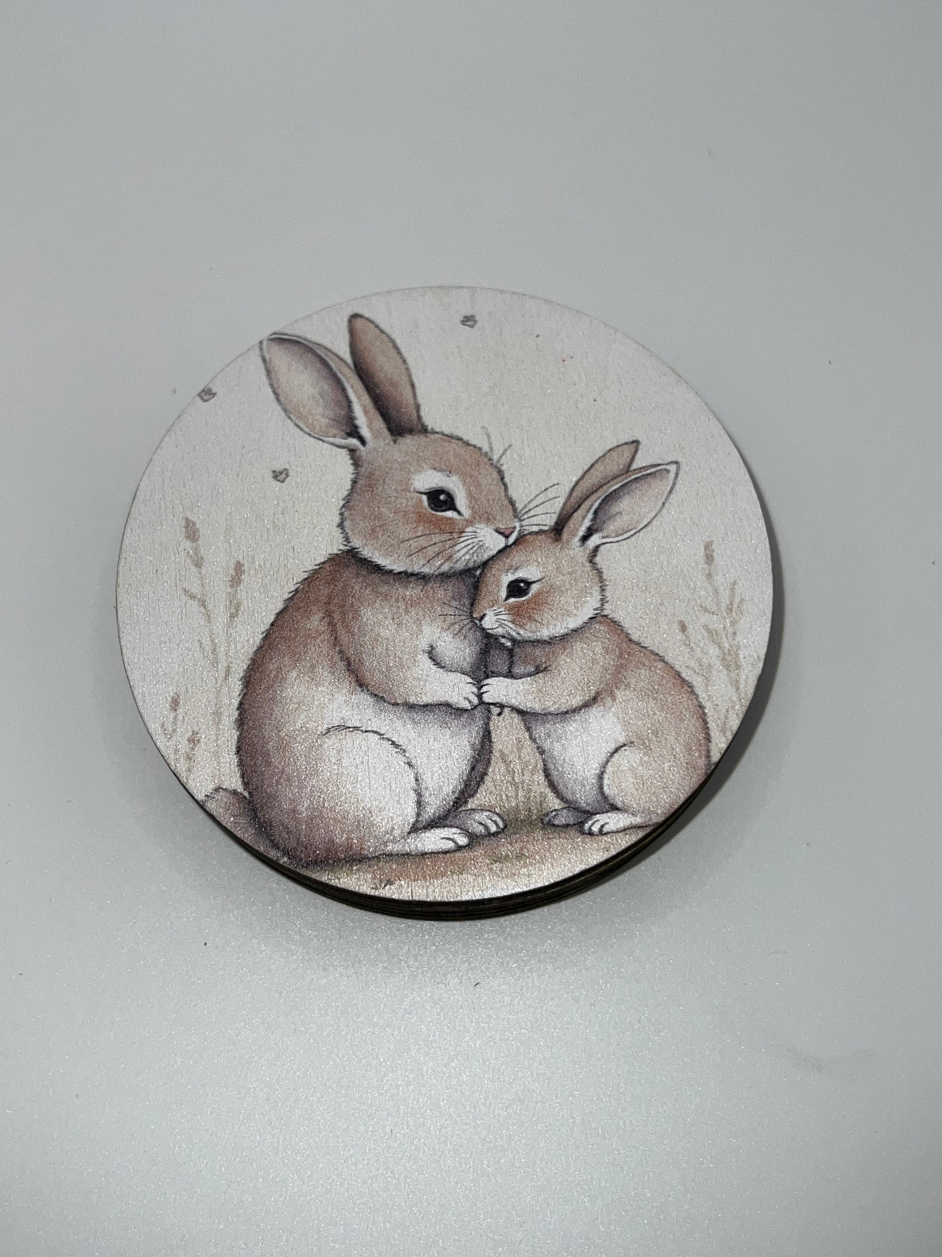 Bunny Love - Wooden Needle Case