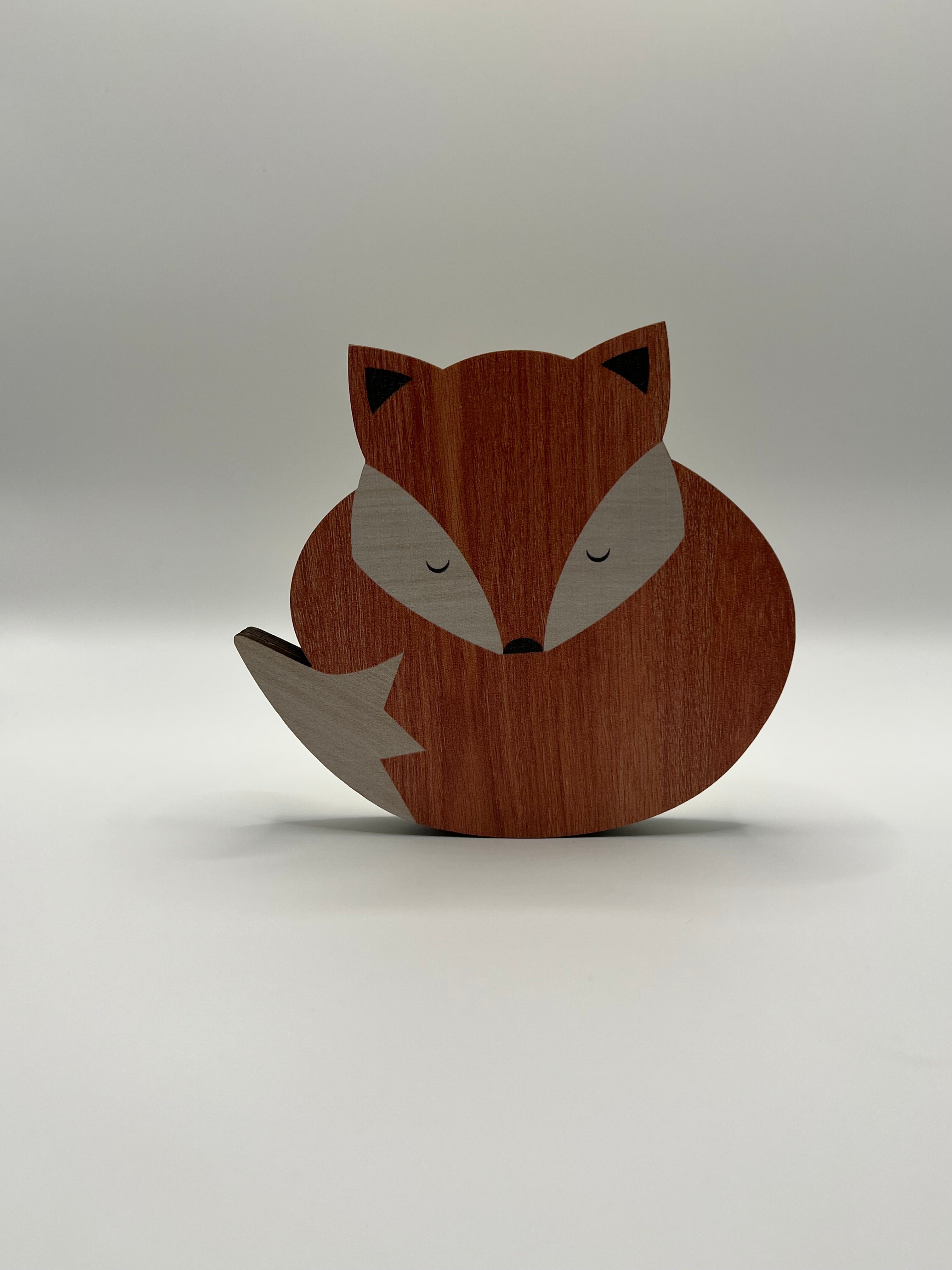 Fox Wooden Needle Case