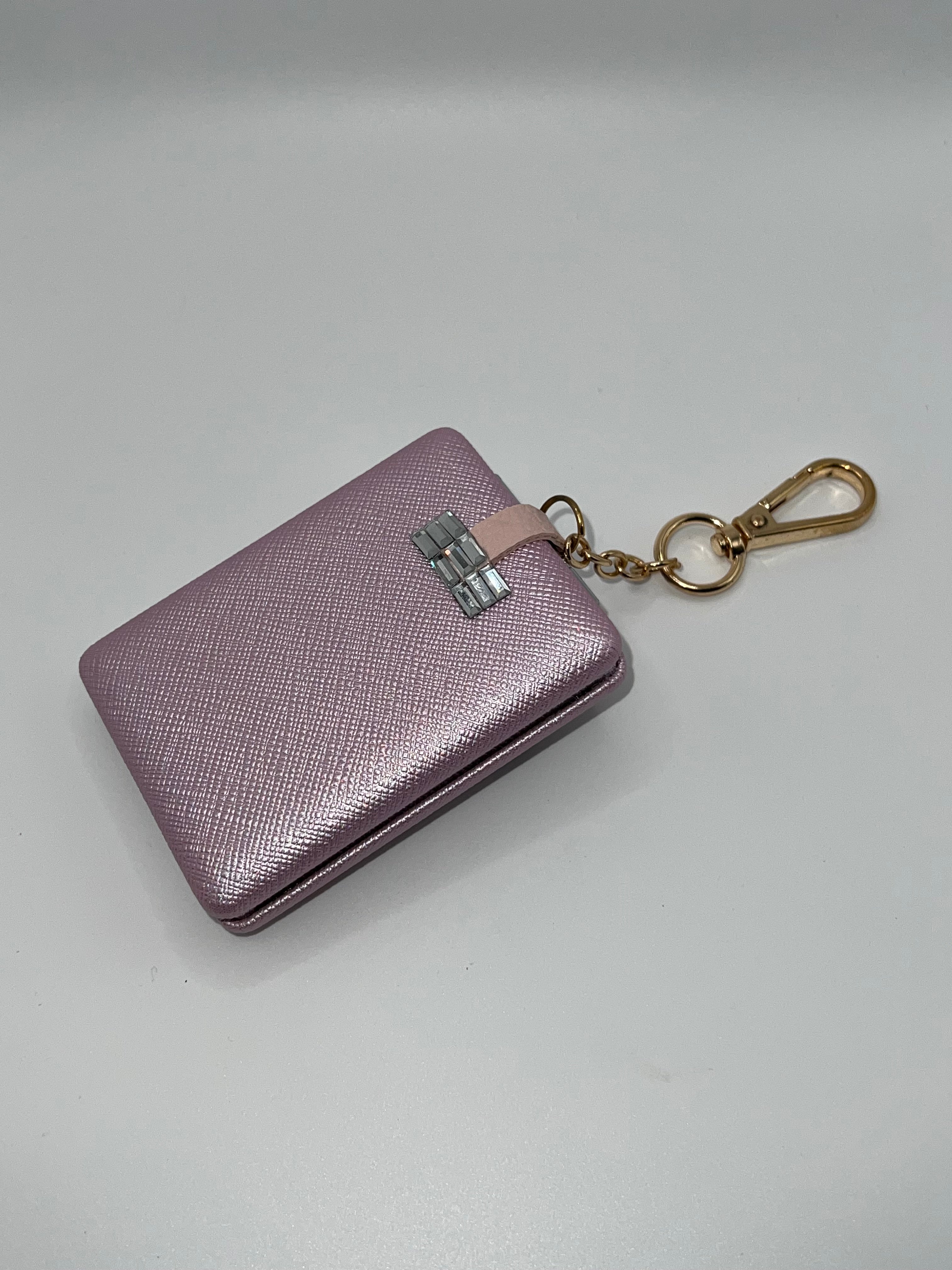 Iridescent lavender floral heart needle case