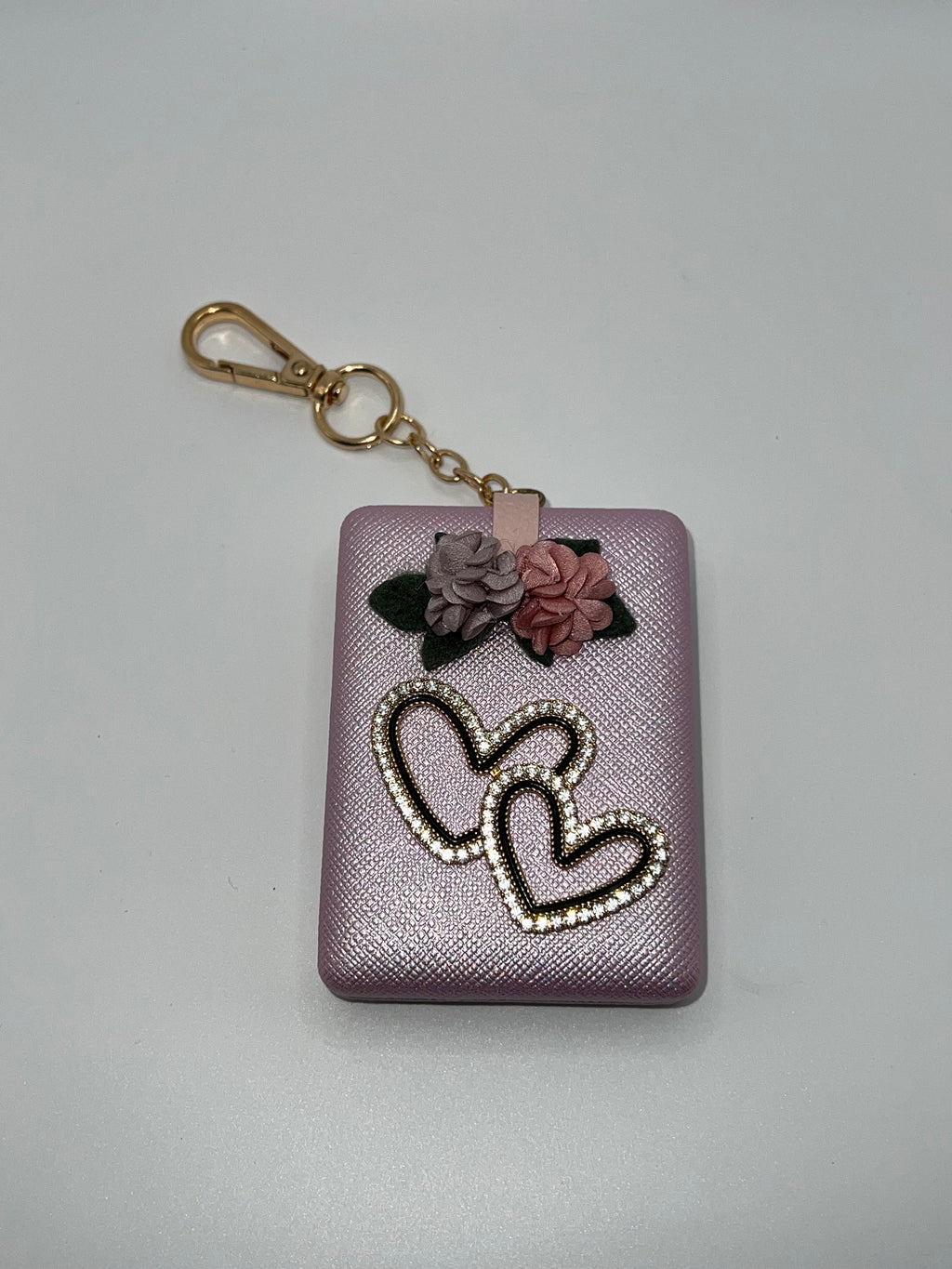 Iridescent lavender floral heart needle case