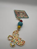Colorful Rhinestone Butterfly with Beads - Zipper Pull/Scissor Charm