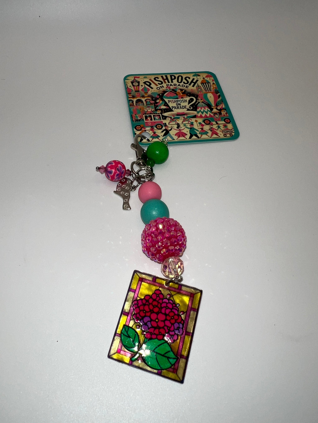 Pink Hydrangea - Zipper Bag Charm