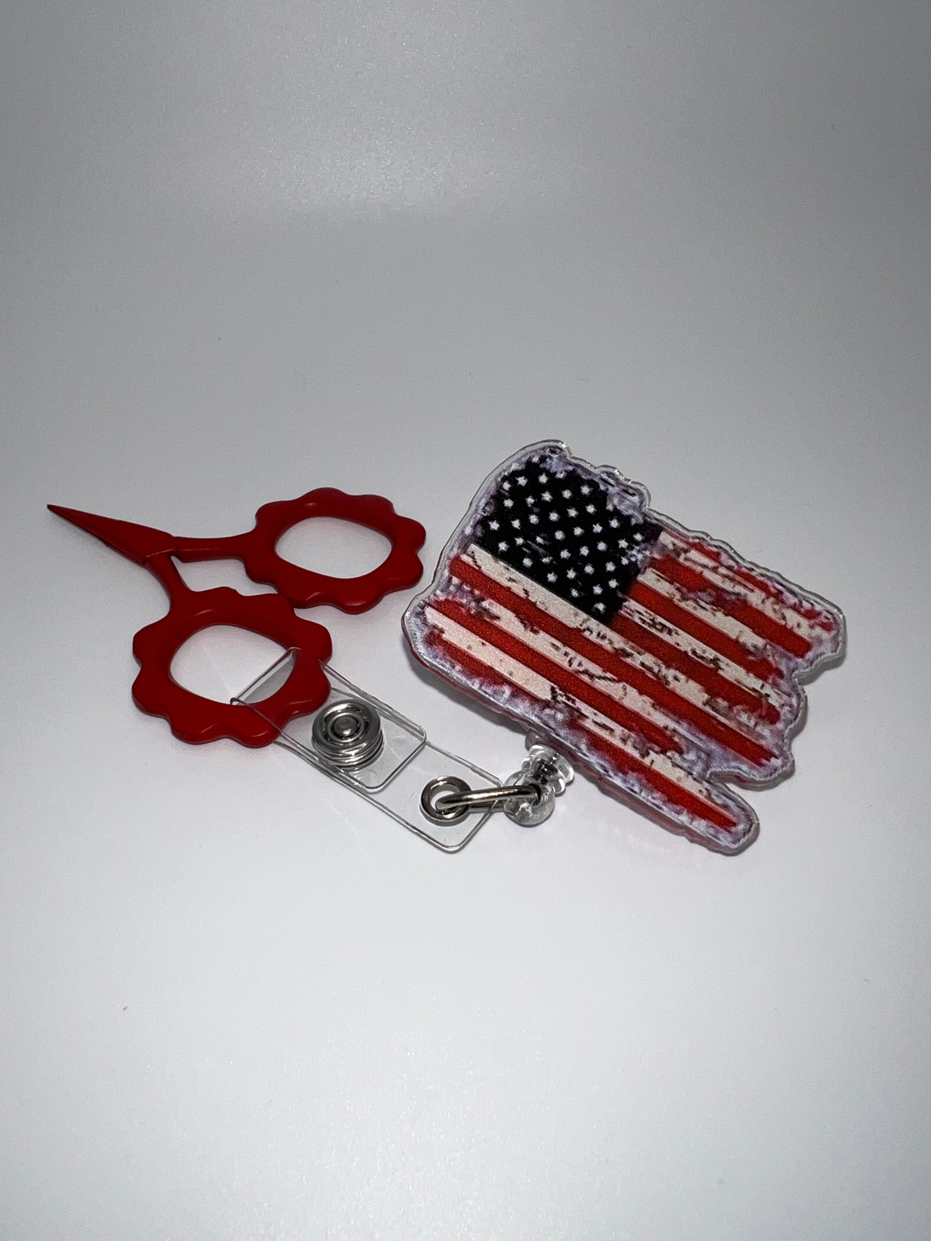 Tattered Flag - Badge/ scissor reel - scissors excluded