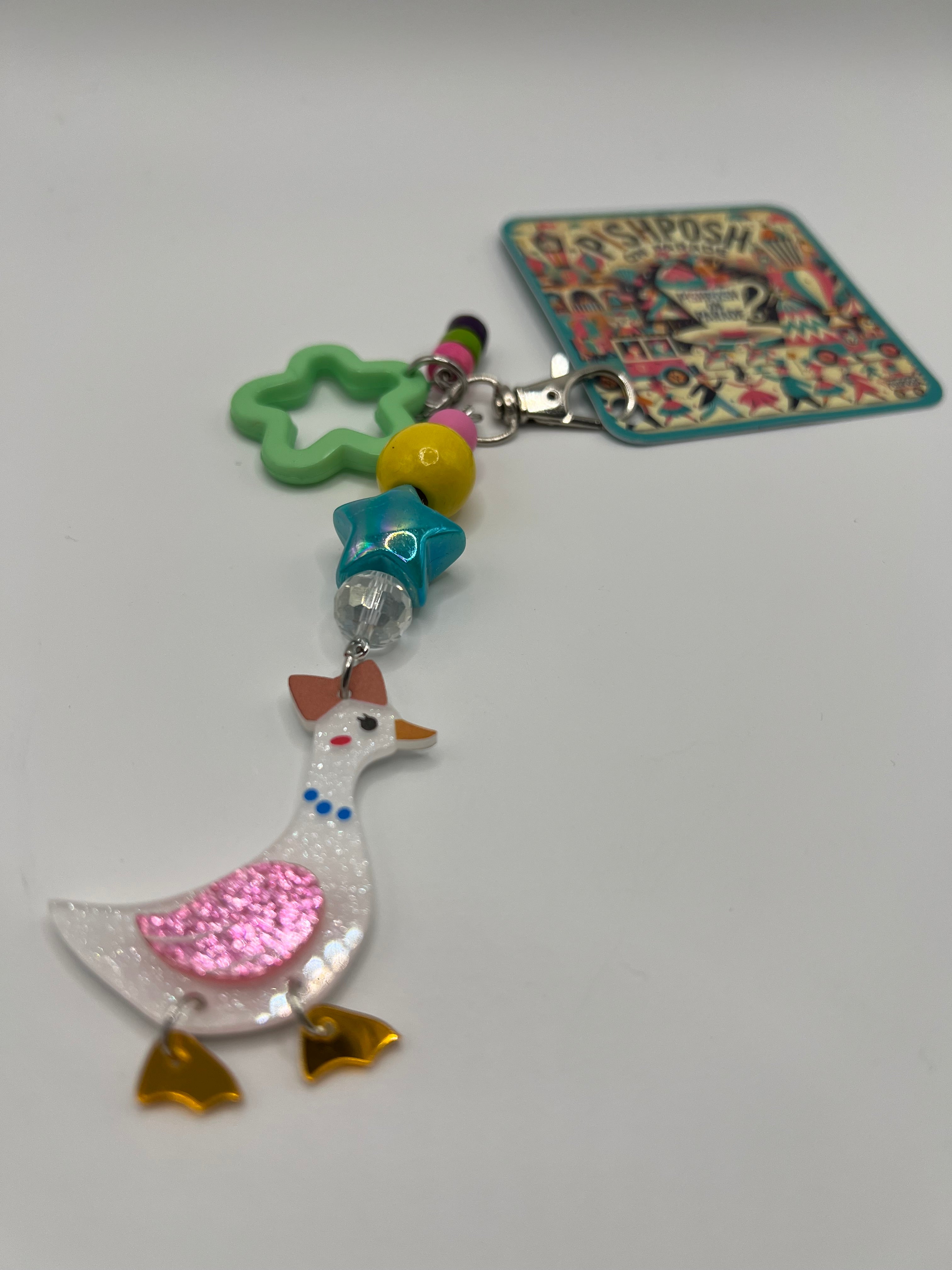Goose with Green star charm