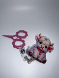 Heart Highland Cow - Badge reel / scissor reel
