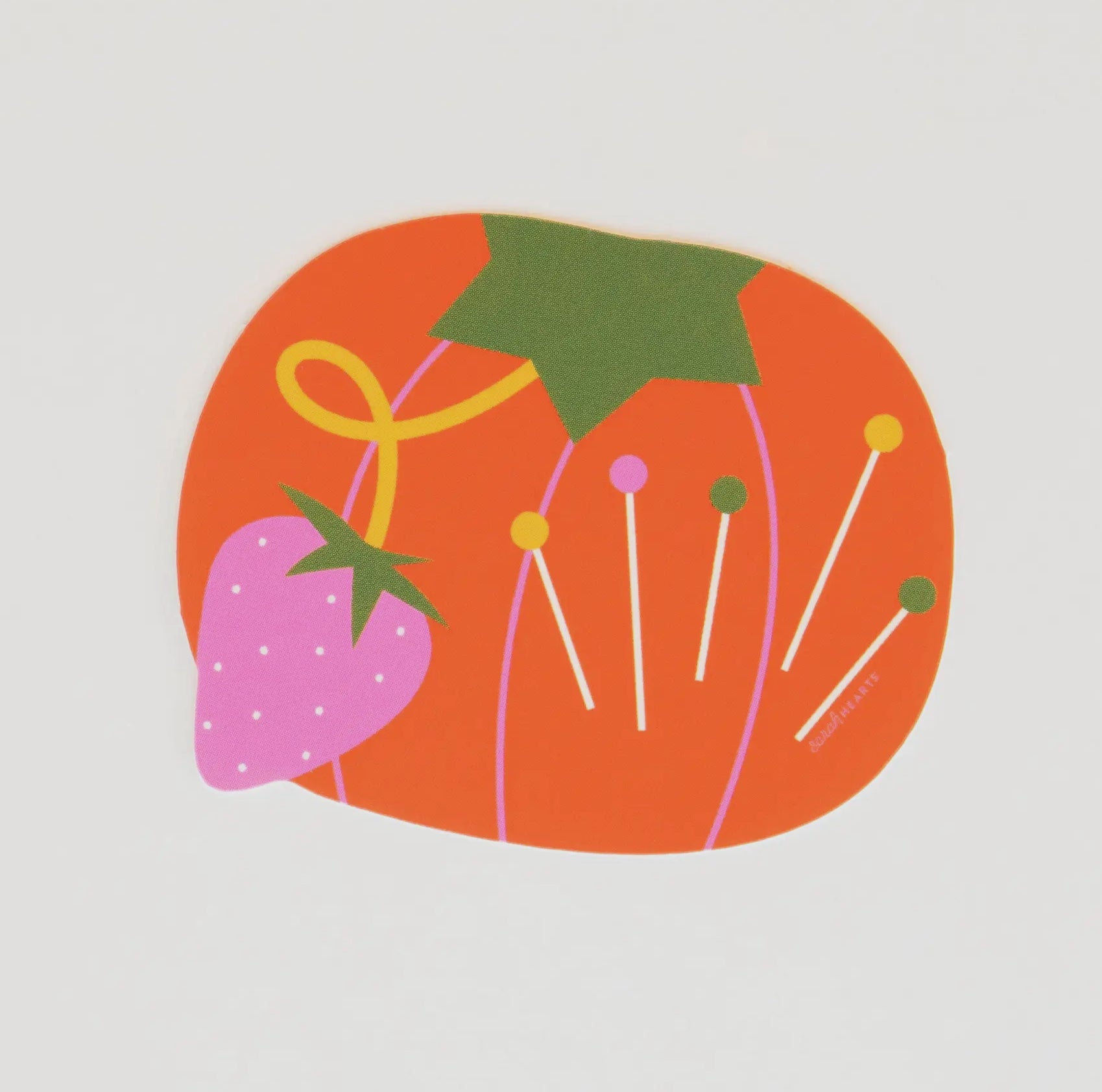 Tomato Pin Cushion Sticker - Vinyl Waterproof Stickers