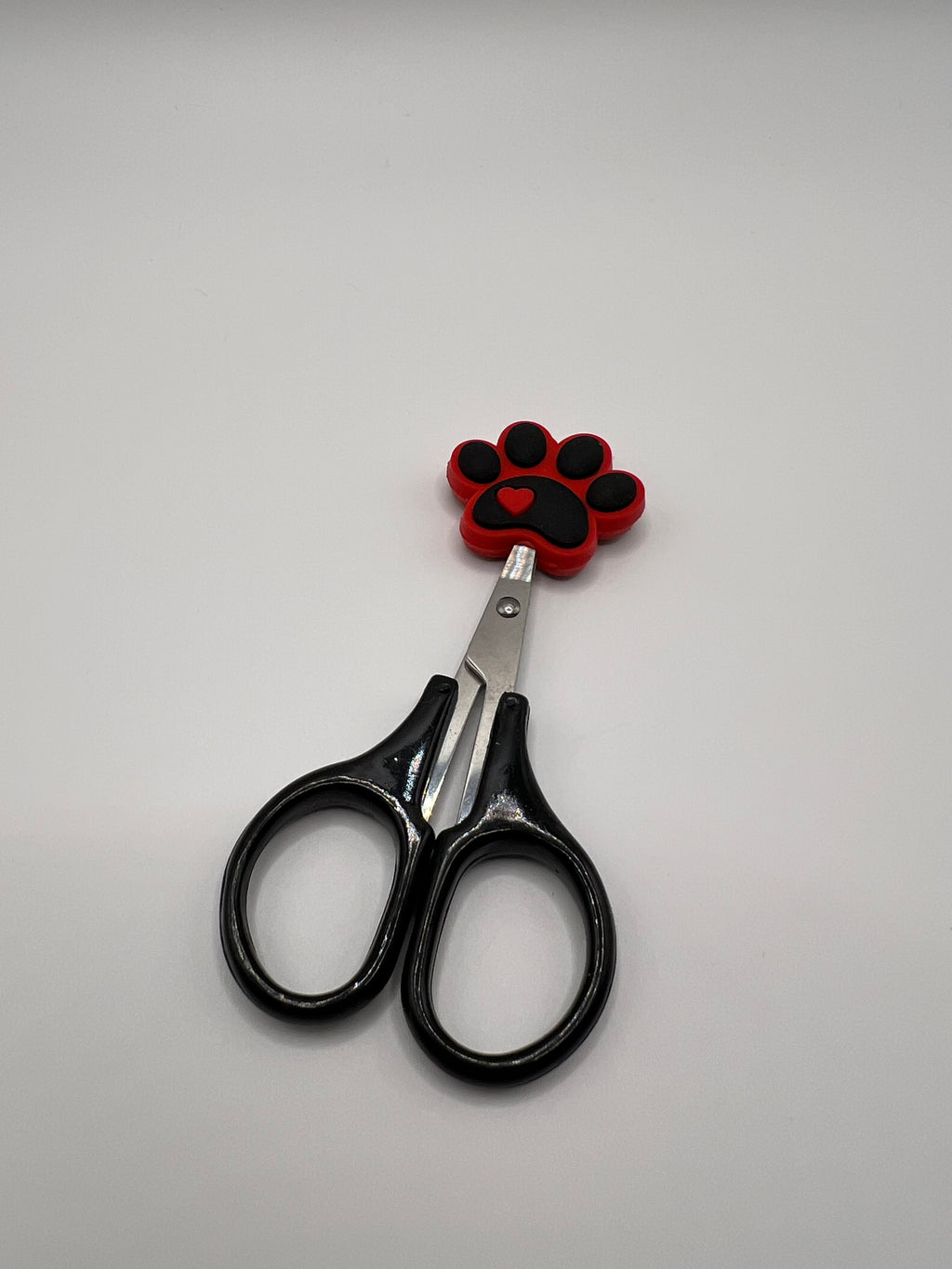 Red and black heart paw print scissor tip protector - scissors excluded