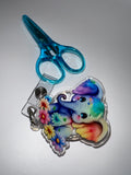 Purple Baby elephant - Badge / scissor reel - scissors not included