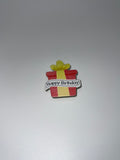 Pink happy birthday gift with yellow ribbon - Needle minder
