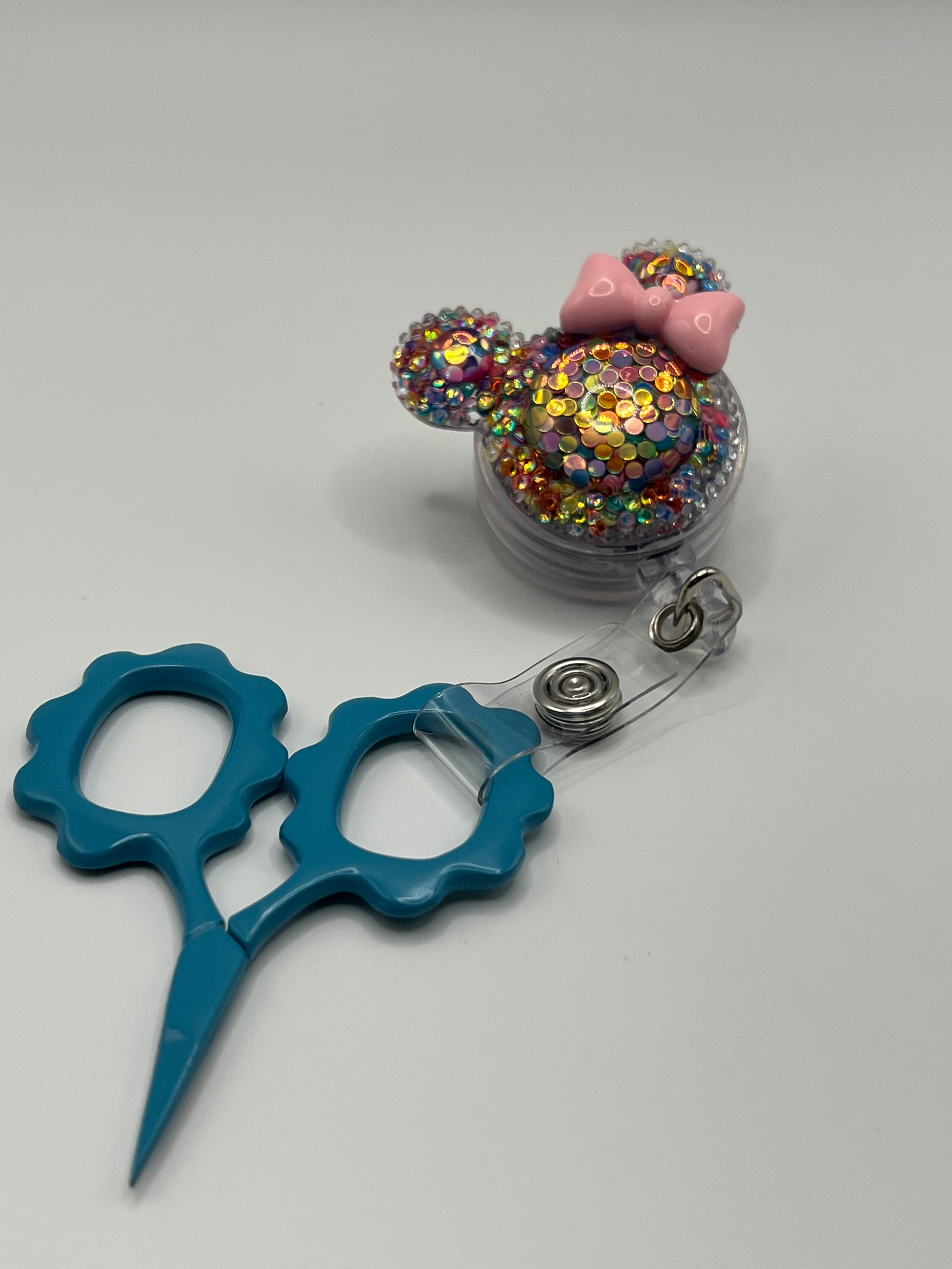 Multi-colored Mickey Ears Badge / Scissor Reel - Scissors not included