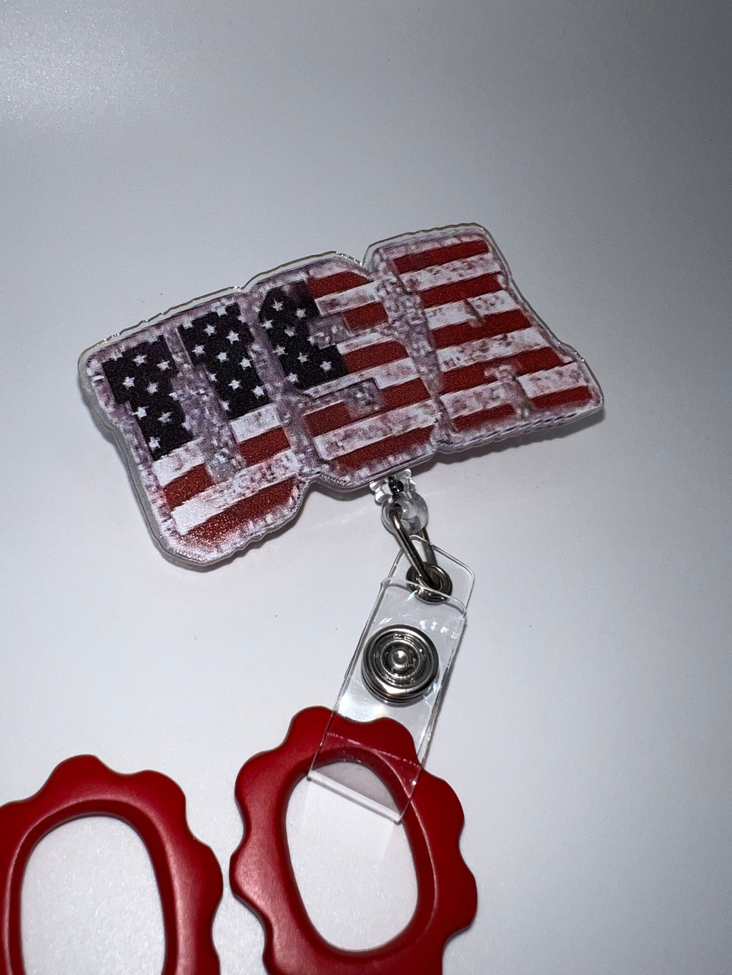 USA Letters Flag - Badge / Scissor Reel - scissors excluded10