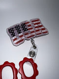 USA Letters Flag - Badge / Scissor Reel - scissors excluded10