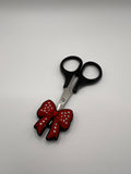 Red with white hearts bow - scissor tip protector - scissors excluded