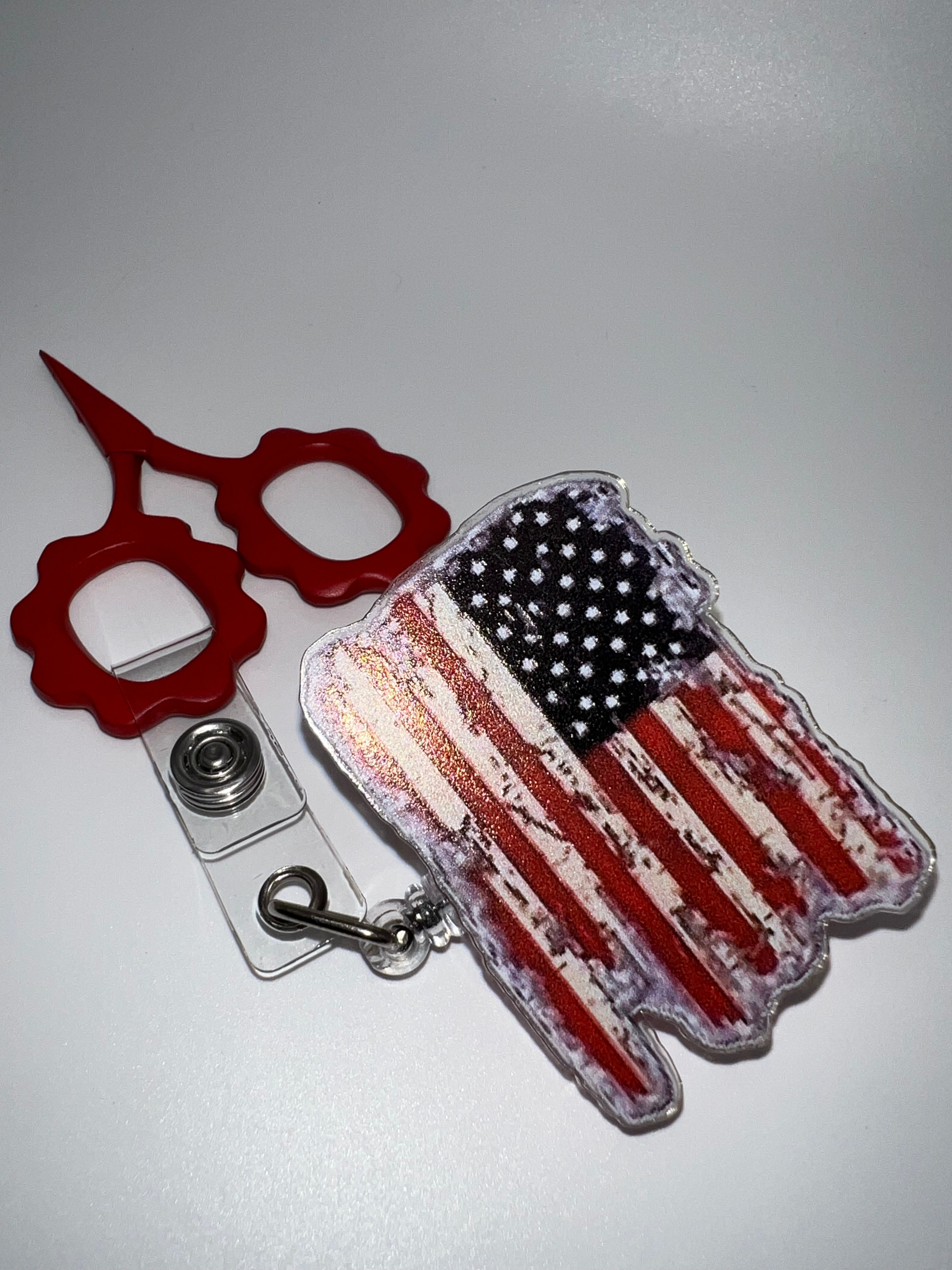Tattered Flag - Badge/ scissor reel - scissors excluded