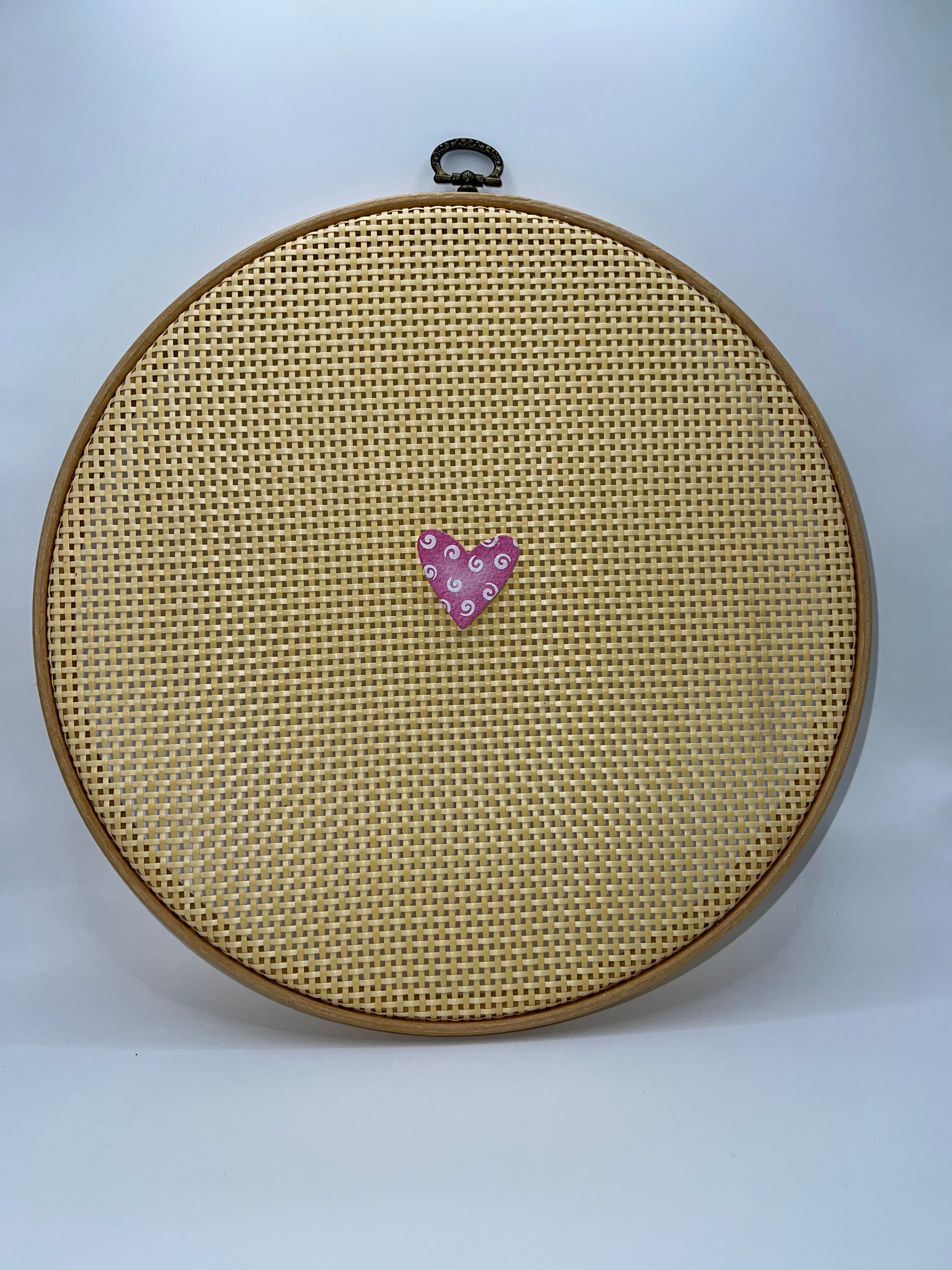 Pink heart with swirl marks - needle minder