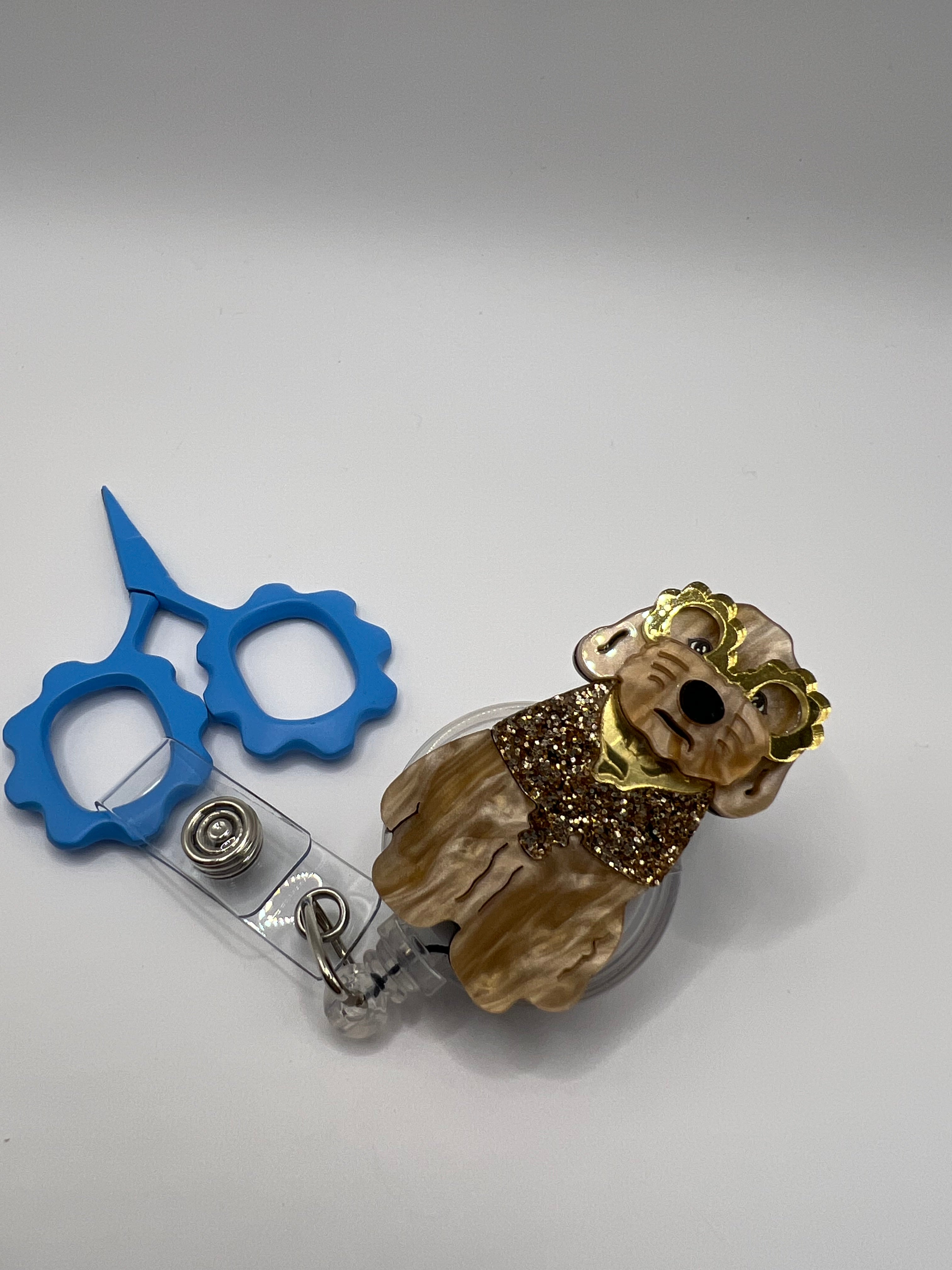 Groovy Cool Dog - Badge / Scissor Reel - Scissors excluded