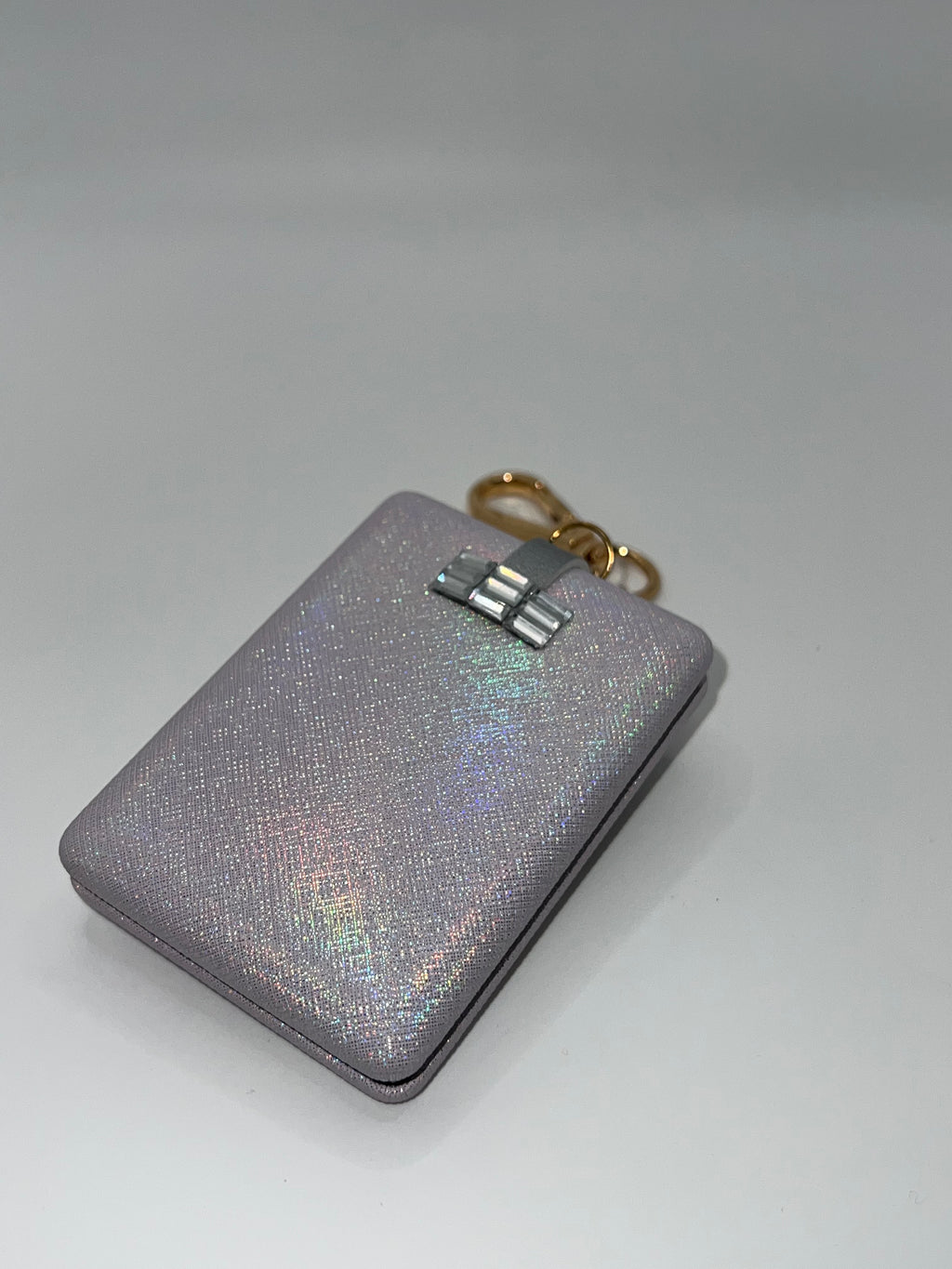 Iridescent blue floral heart needle case
