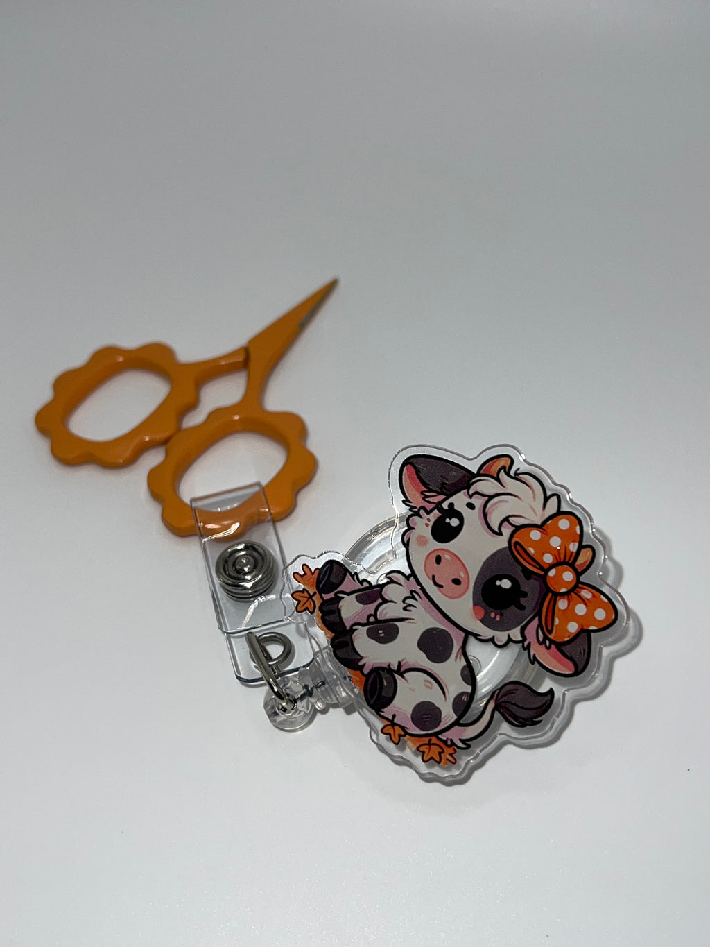 Spotted Cow - Badge / Scissor Reel - Scissors excluded