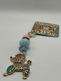Blue/Clear Party Poodle with Colorful Beads - Zipper Pull/Scissor Charms