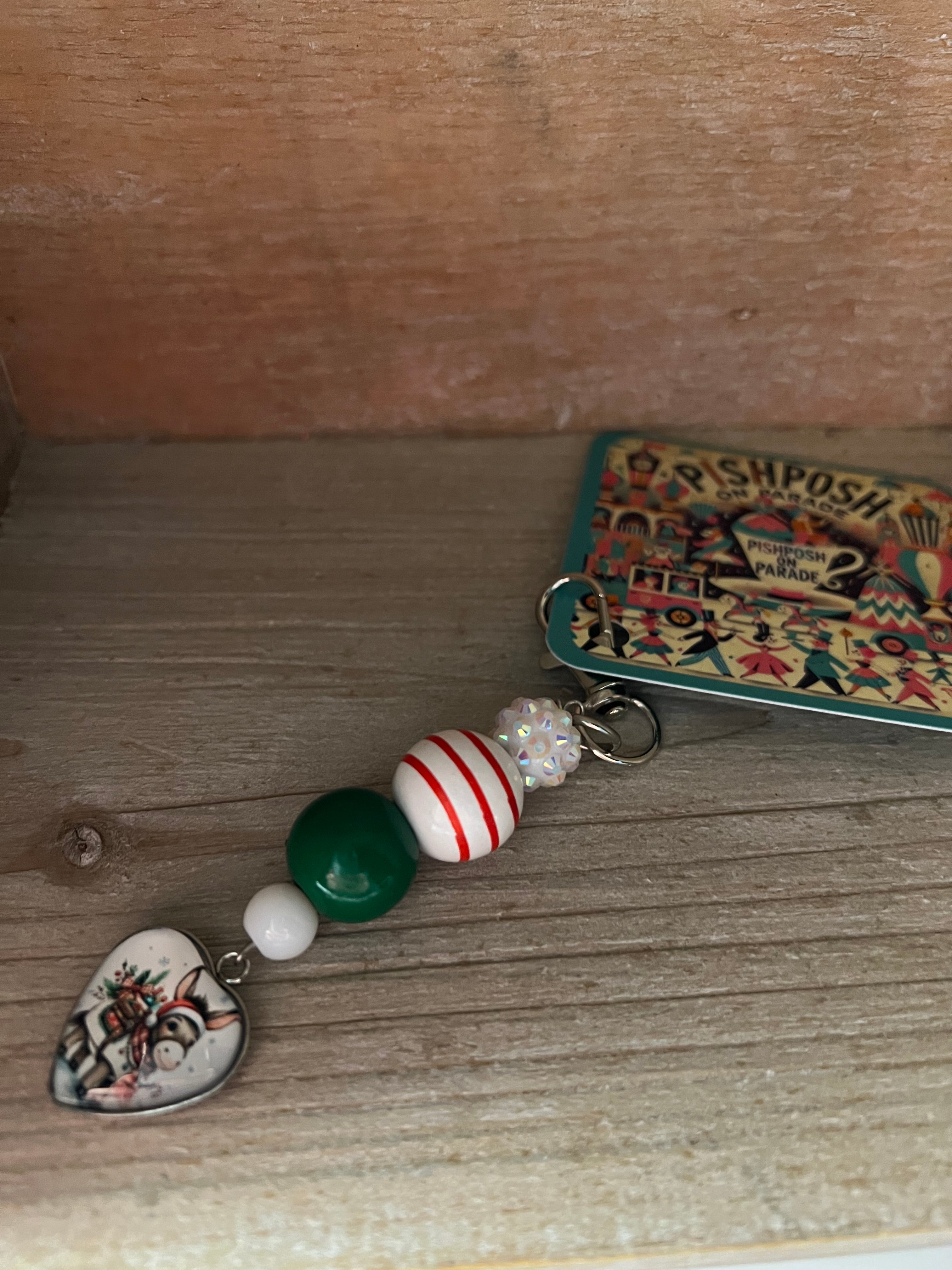 Christmas Donkey - Zipper Pull/Bag Charm