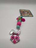 Bunny with Bubble and Lip Charm - Zipper Pull/Scissor Charm