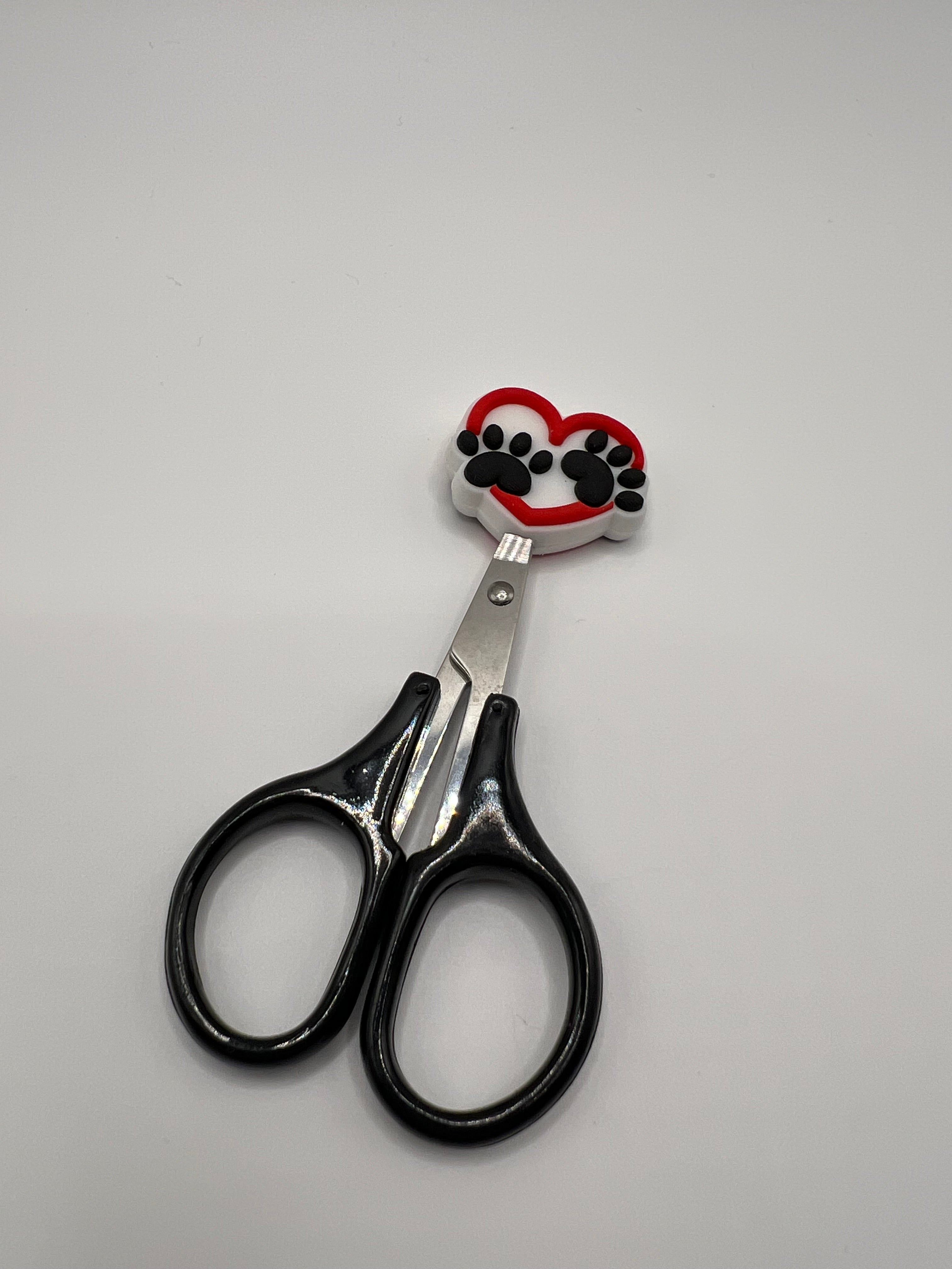 Heart with paw print scissor tip protector - scissors excluded