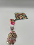 Puppy in Pink with Bow - Zipper Bag Charm