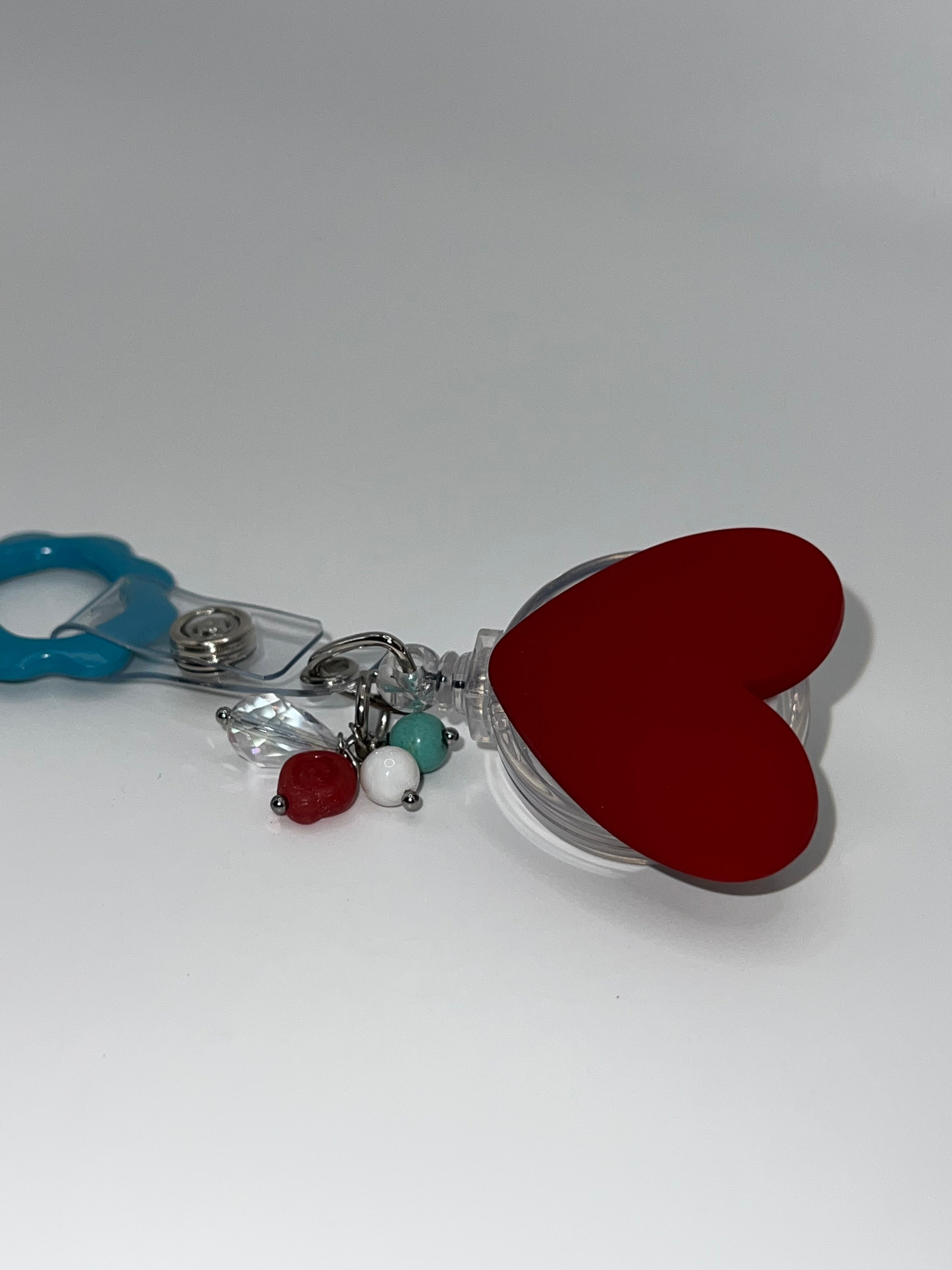 Red Heart badge / scissor reel - scissors excluded