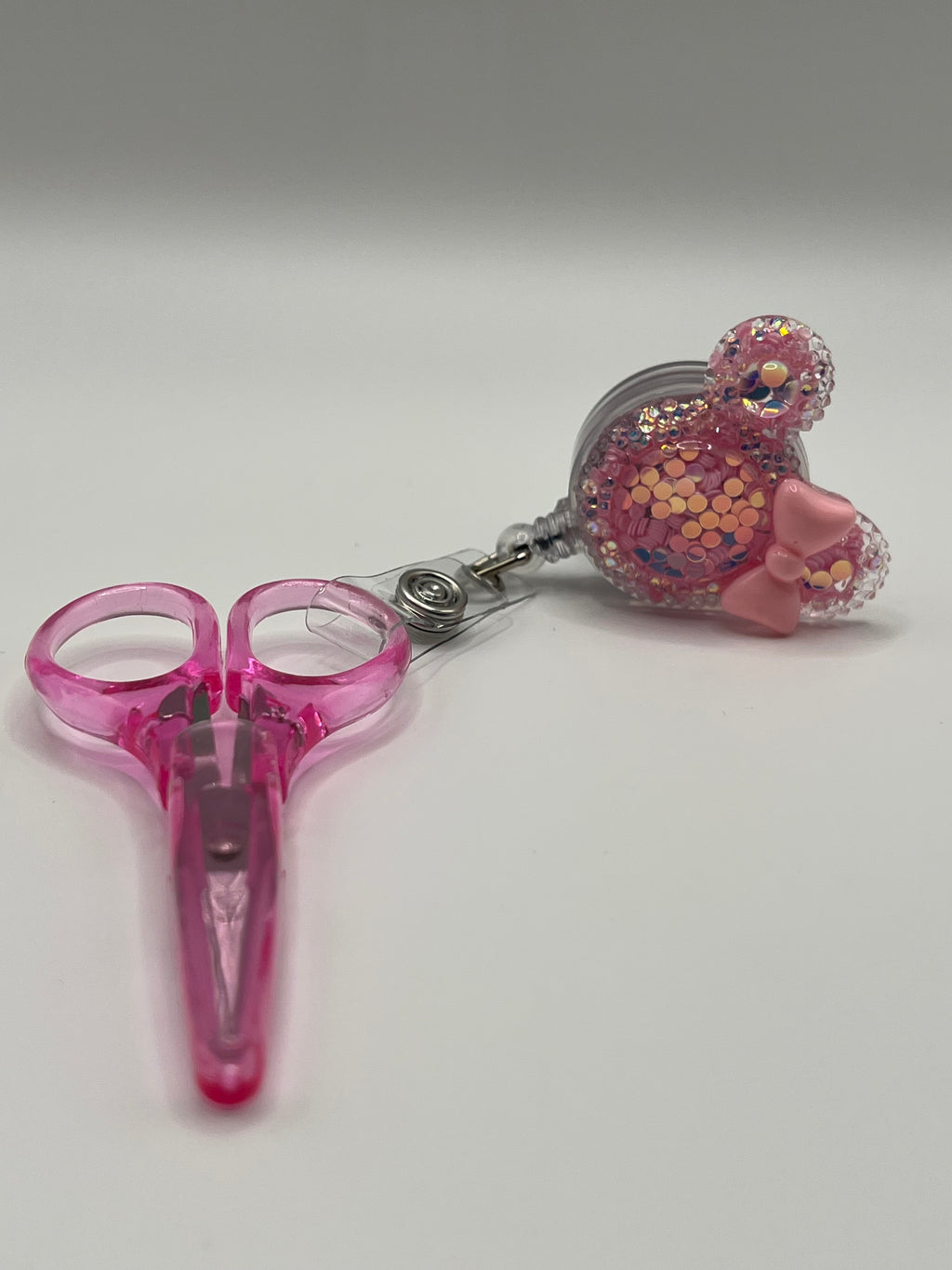 Pink Mickey Ears Badge / Scissor reels - Scissors not included