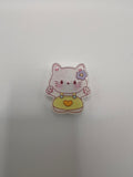 Cat with yellow shirt and heart - needle minder