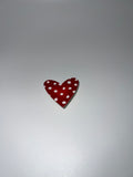 Red heart with white polka dots