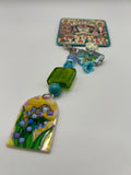Blue and Purple  flower - Charms