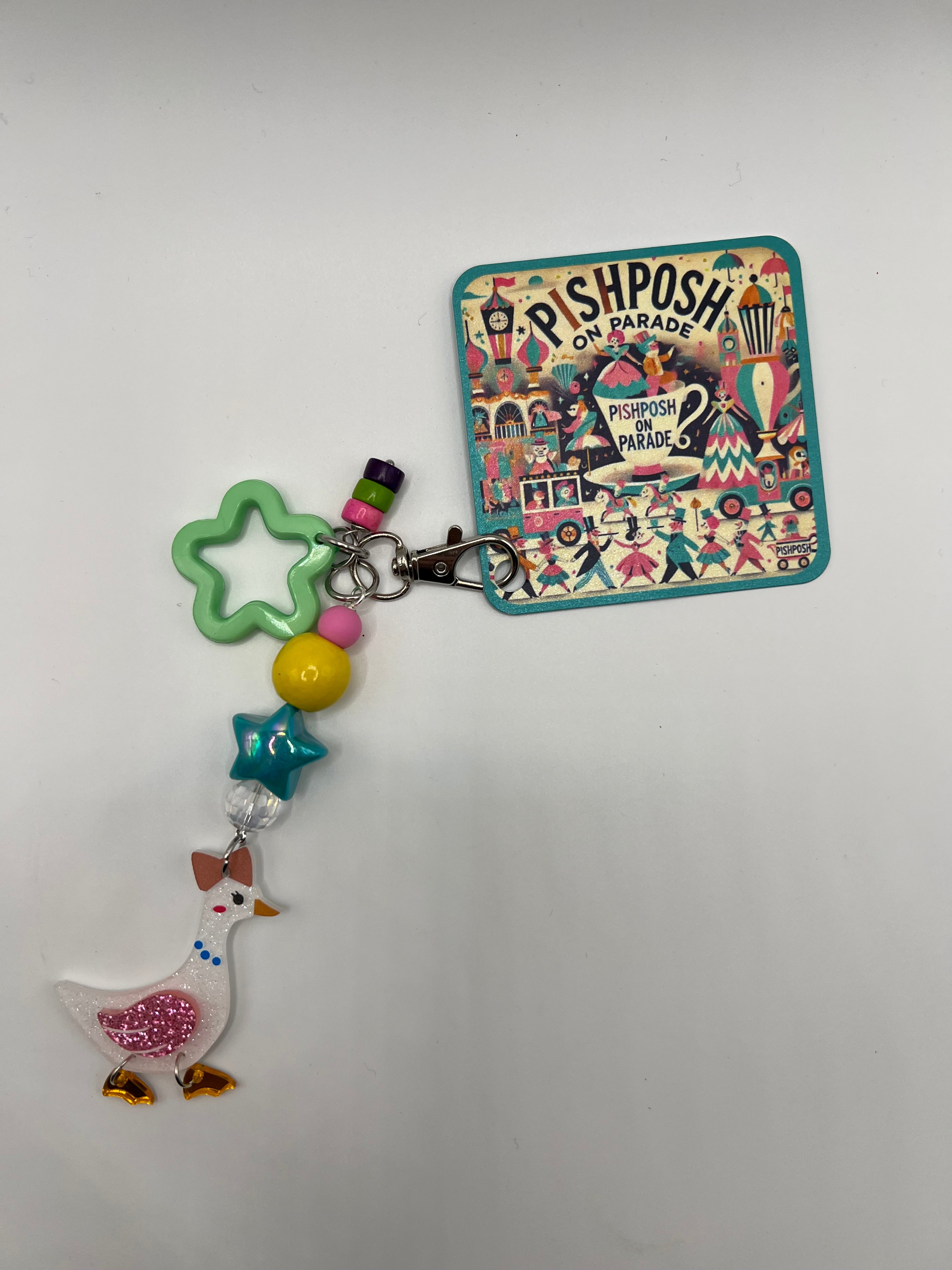 Goose with Green star charm