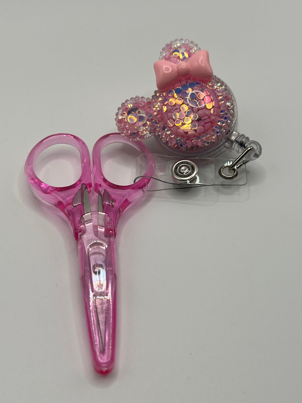 Pink Mickey Ears Badge / Scissor reels - Scissors not included