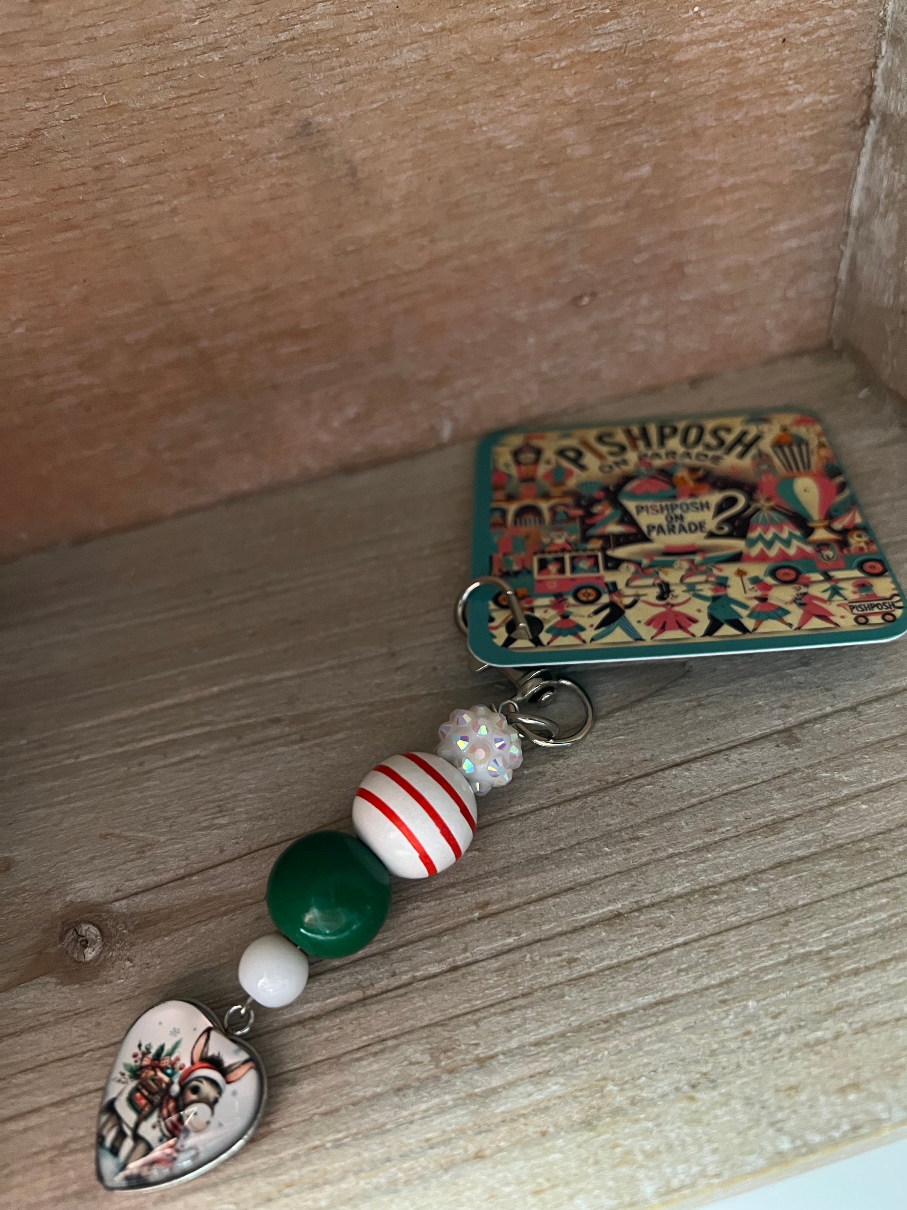 Christmas Donkey - Zipper Pull/Bag Charm