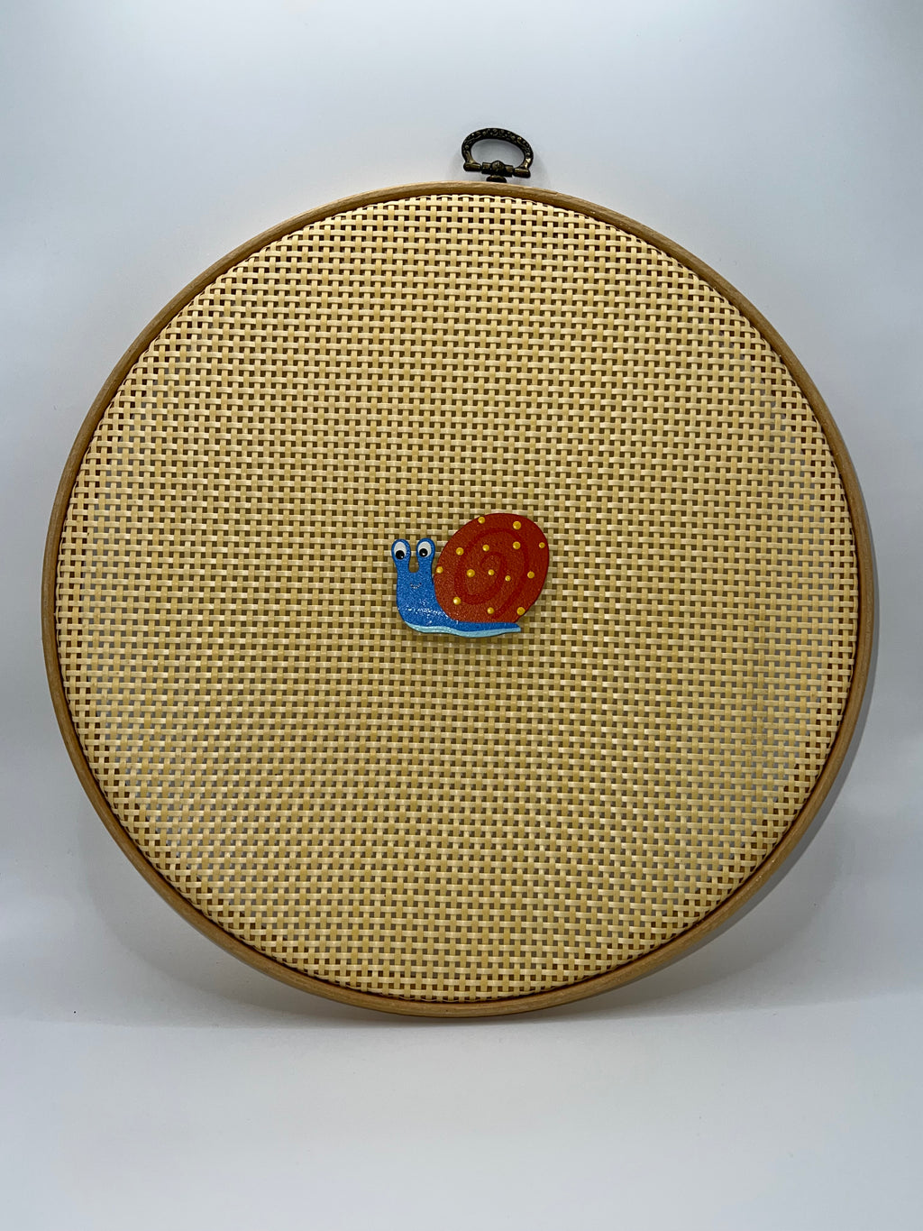 Blue and orange Snail - needle minder